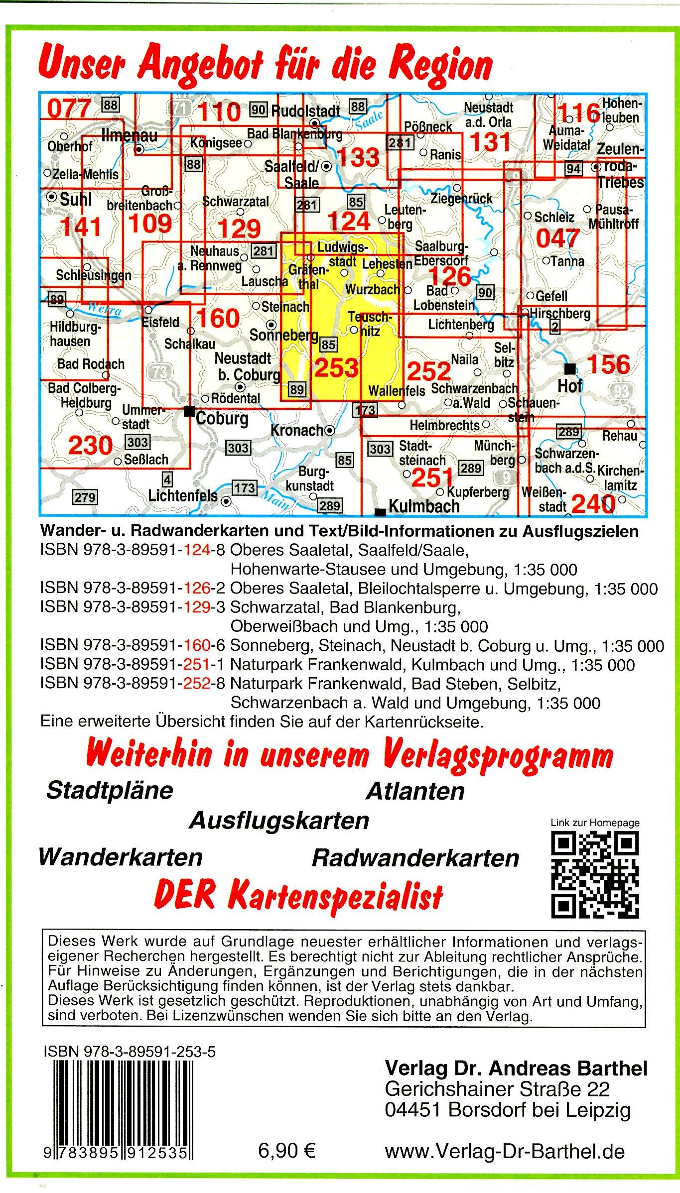 Beispielinhalt (Bild) Wander- und Radwanderkarte Naturpark Frankenwald, Ludwigsstadt, Lehesten, Teuschnitz und Umgebung