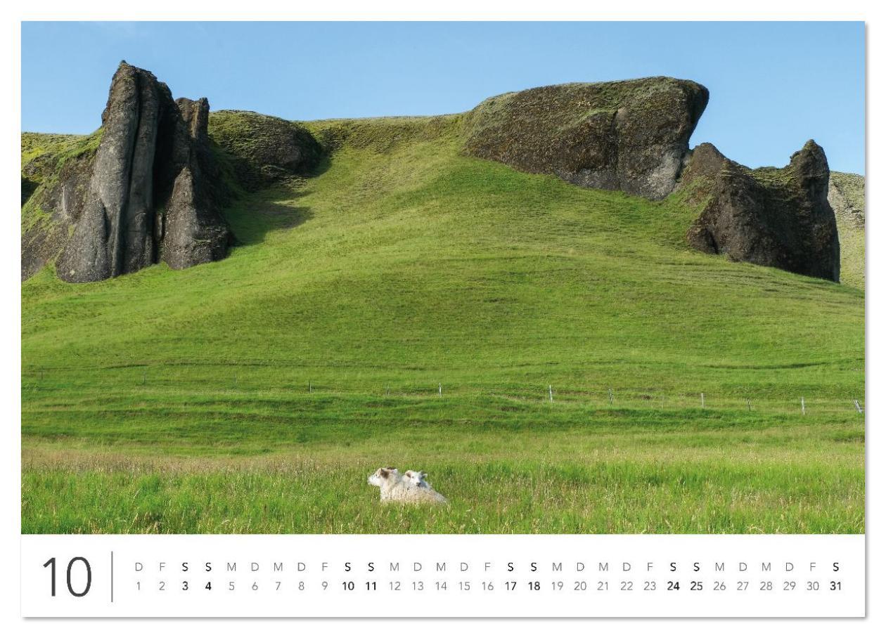 Beispielinhalt (Bild) Magisches Island (hochwertiger Premium Wandkalender 2026 DIN A2 quer), Kunstdruck in Hochglanz