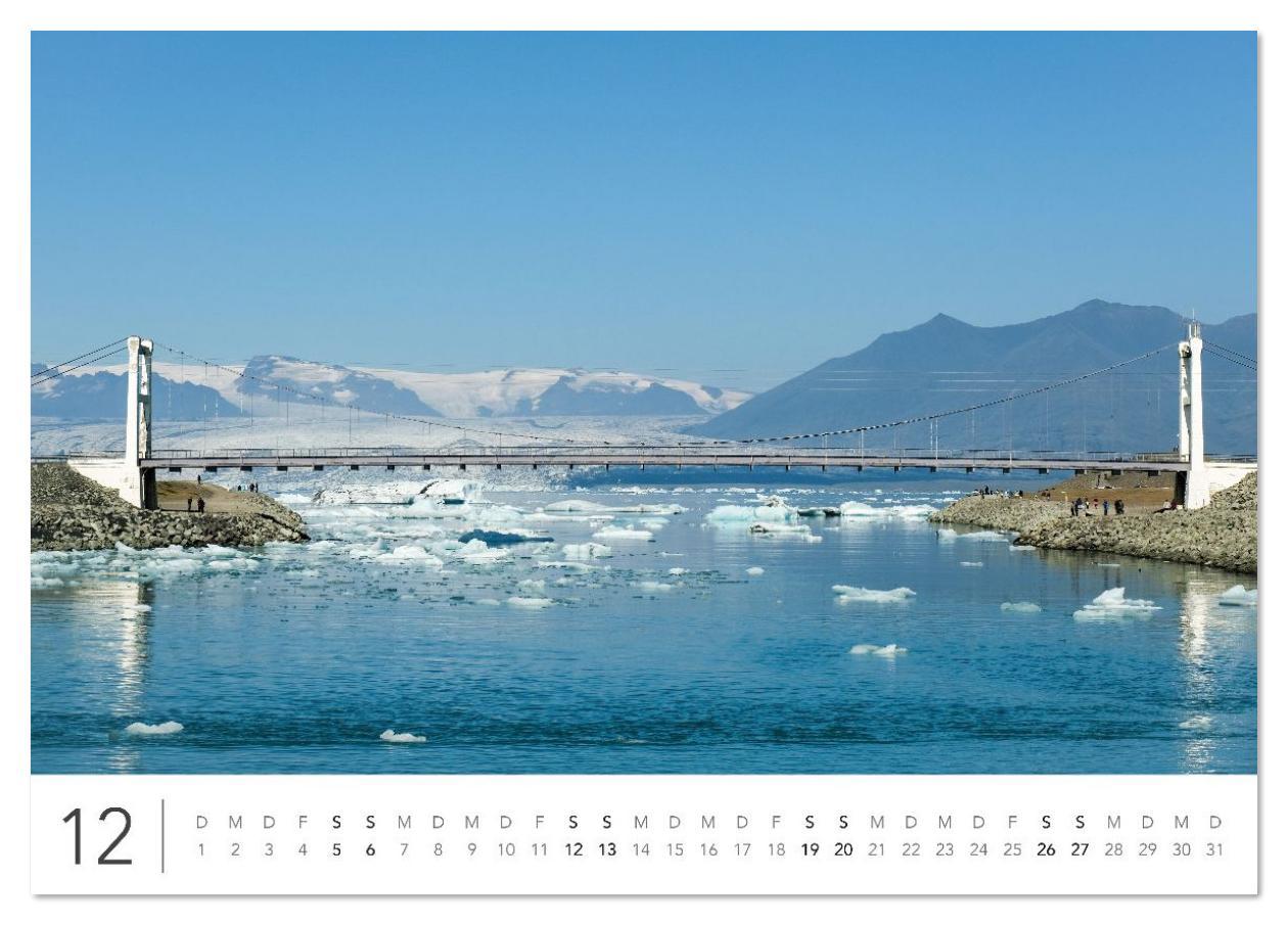 Beispielinhalt (Bild) Magisches Island (Tischkalender 2026 DIN A5 quer), CALVENDO Monatskalender