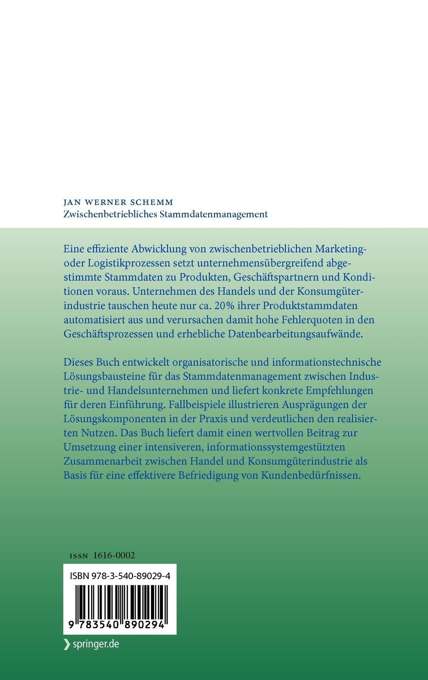 Rückseitencover Zwischenbetriebliches Stammdatenmanagement