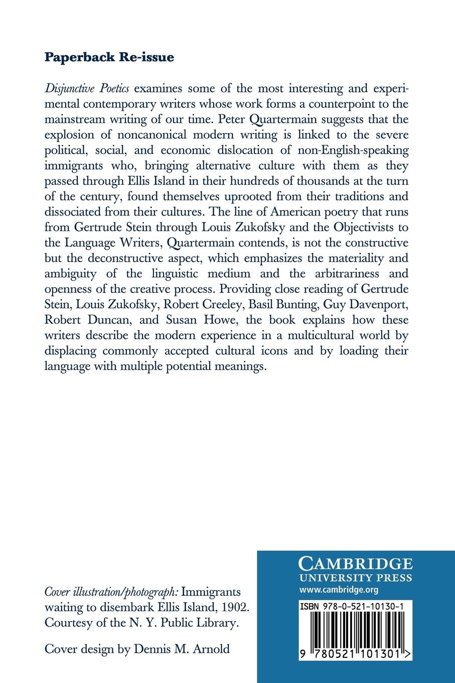 Rückseitencover Disjunctive Poetics