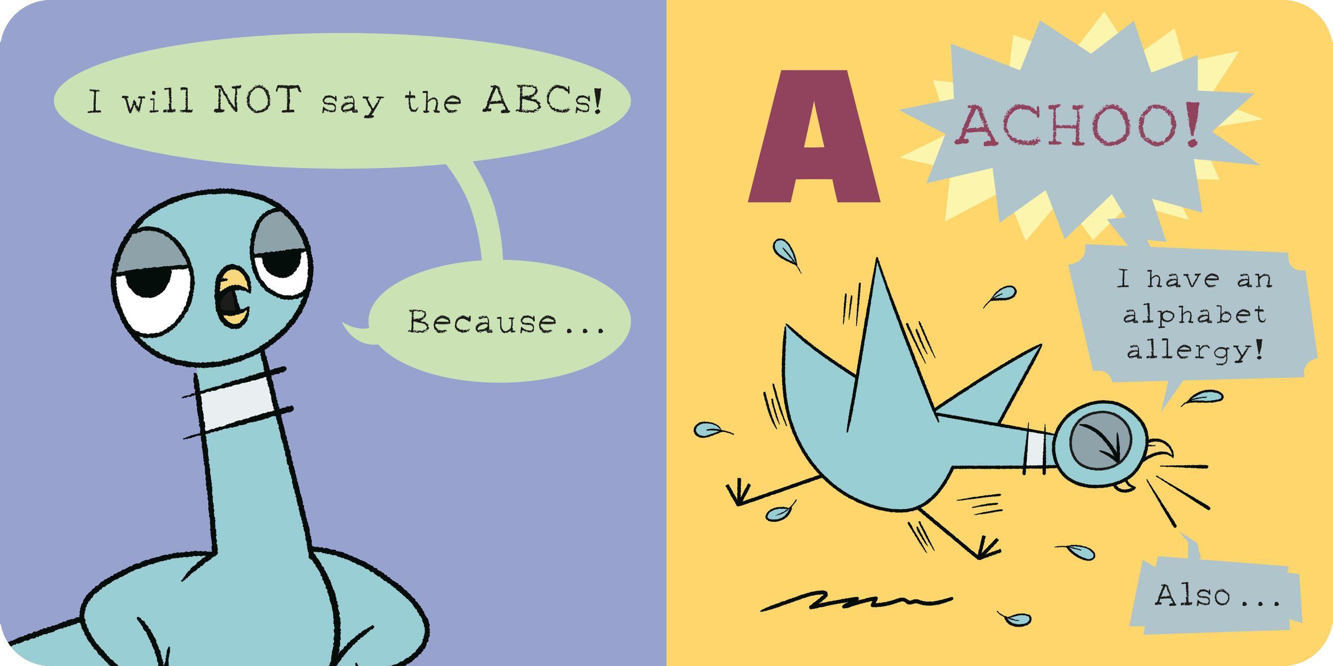 Beispielinhalt (Bild) The Pigeon WON'T Say the ABCs!