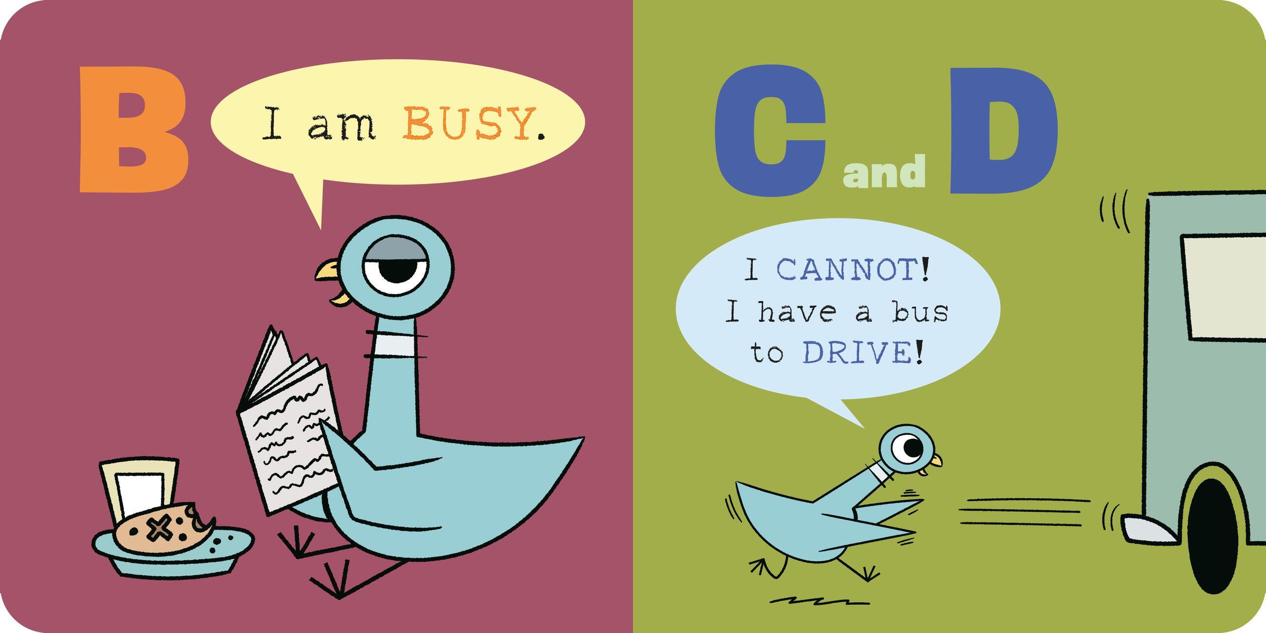 Beispielinhalt (Bild) The Pigeon WON'T Say the ABCs!