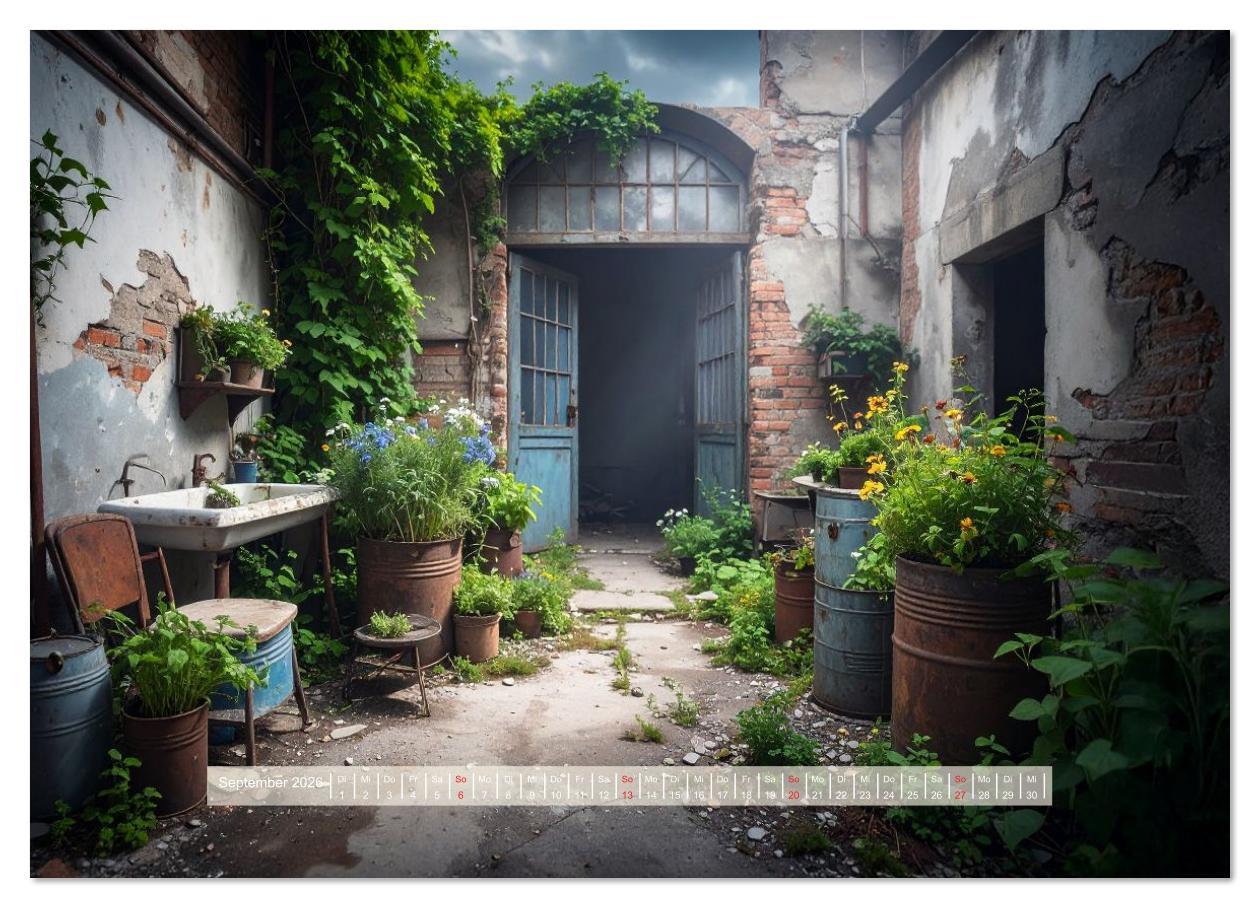 Beispielinhalt (Bild) Der morbide Charme (hochwertiger Premium Wandkalender 2026 DIN A2 quer), Kunstdruck in Hochglanz