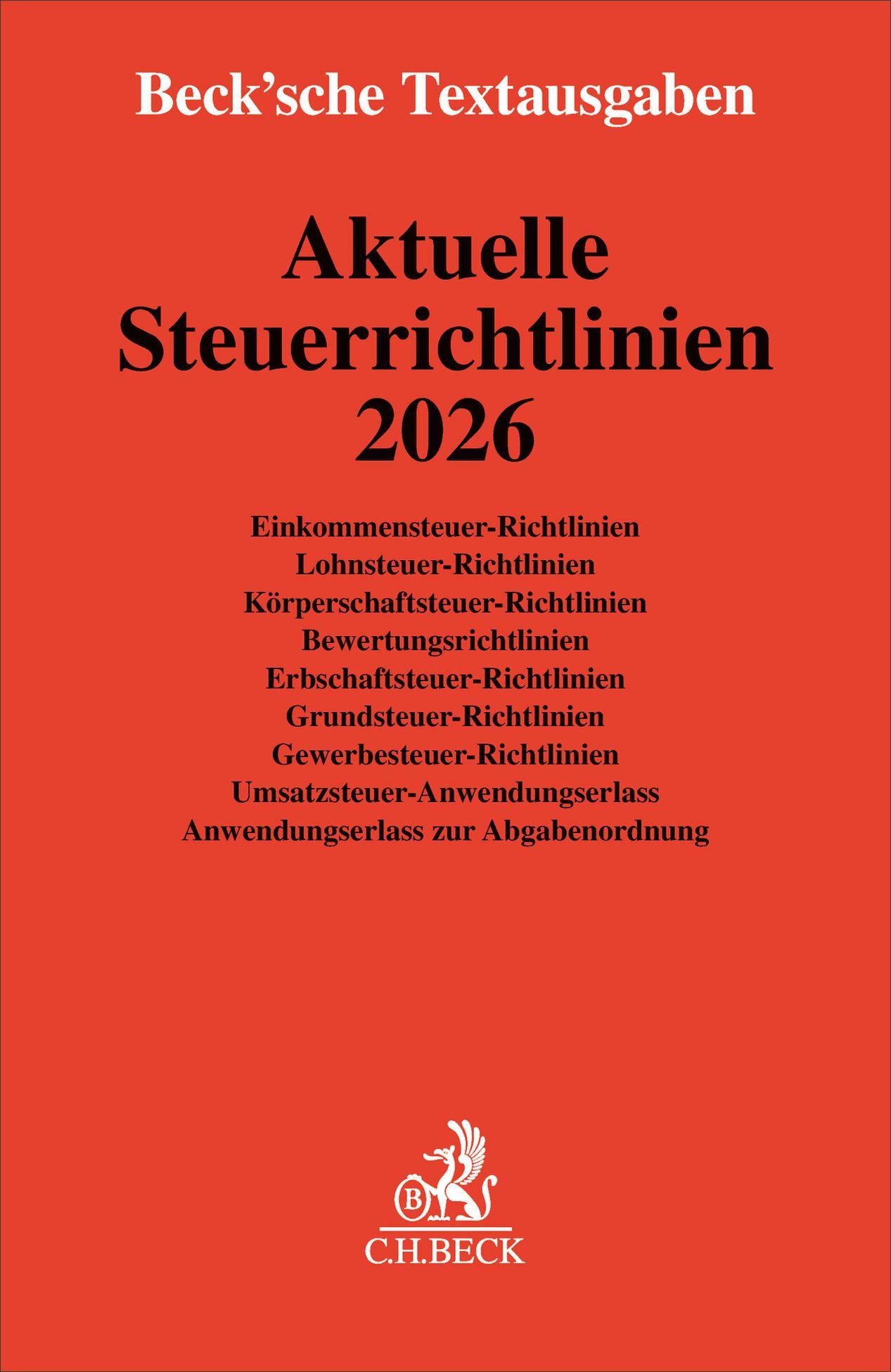 Vorderes Coverbild Aktuelle Steuerrichtlinien 2026