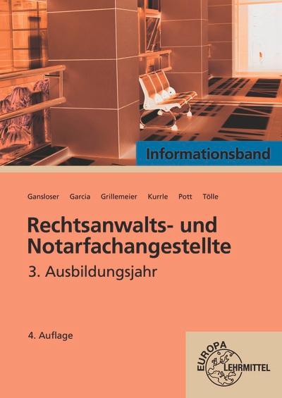 Vorderes Coverbild Rechtsanwalts- und Notarfachangestellte, Informationsband 3. Ausbildungsjahr