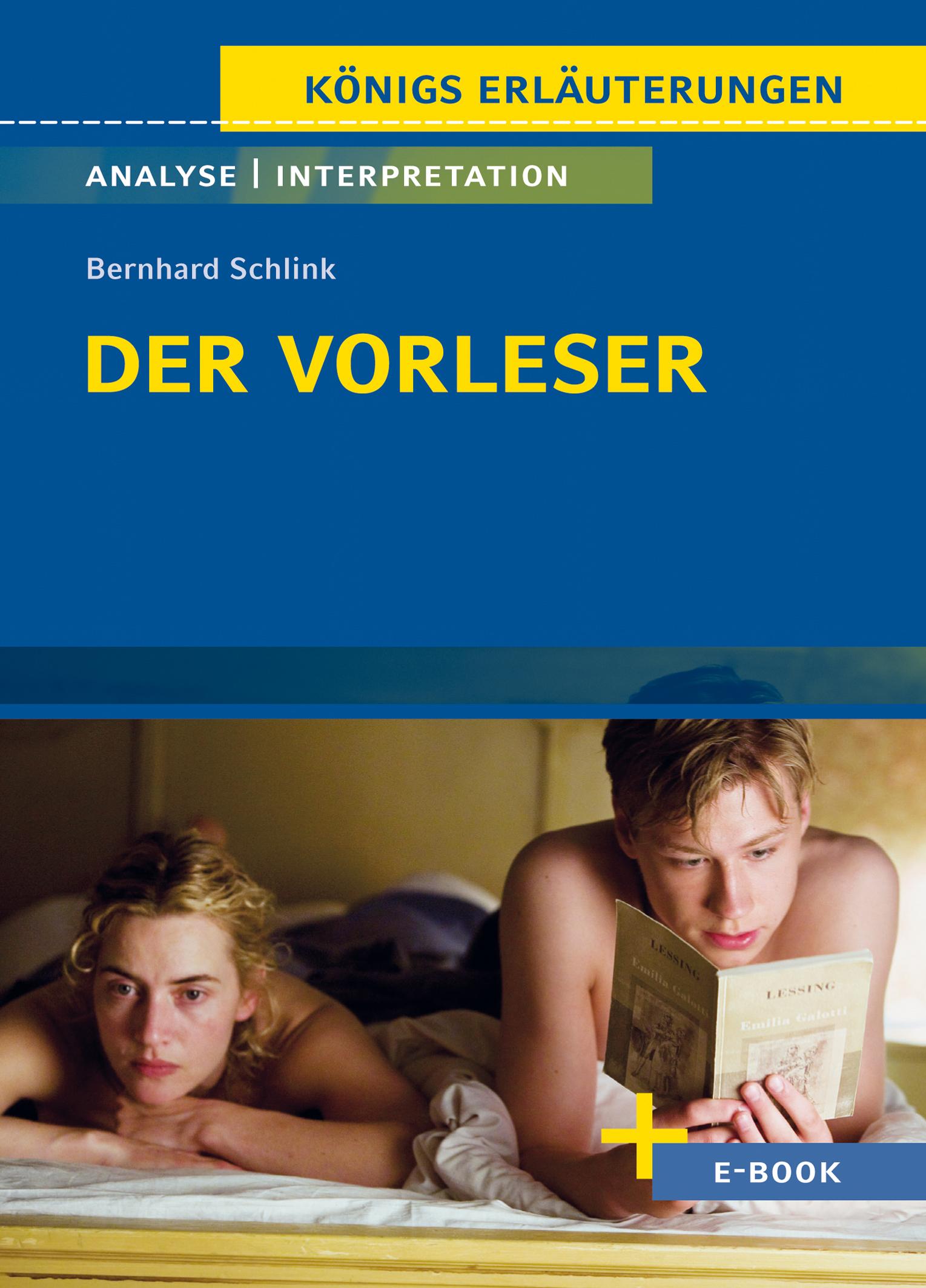 Vorderes Coverbild Der Vorleser von Bernhard Schlink - Textanalyse und Interpretation