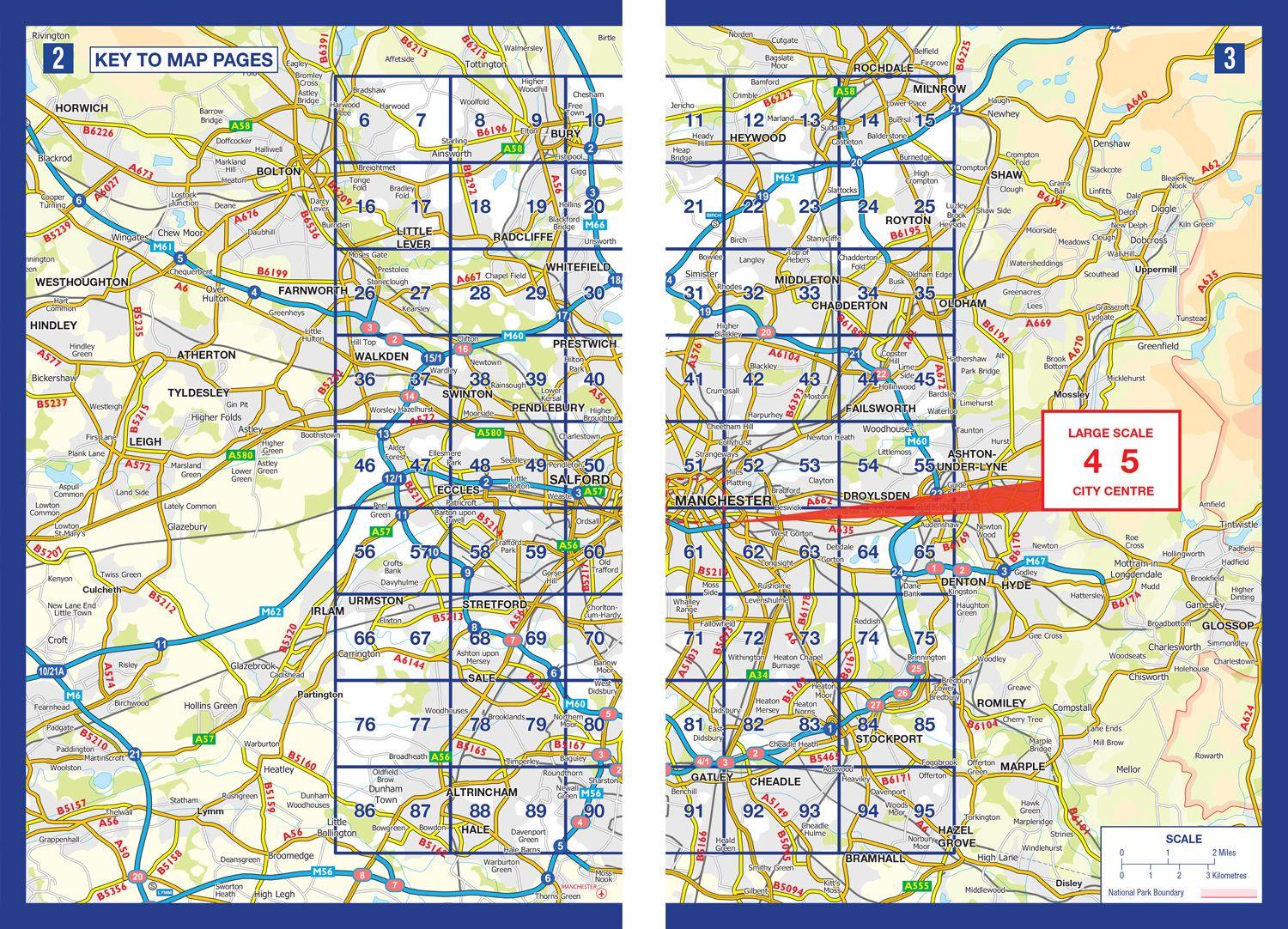 Beispielinhalt (Bild) Manchester A-Z Street Atlas