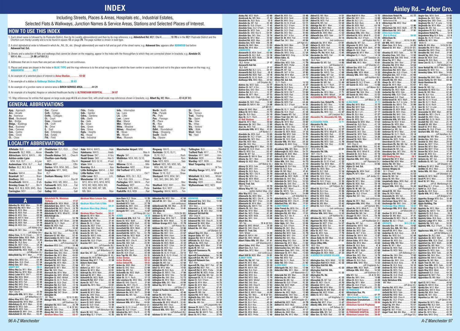 Beispielinhalt (Bild) Manchester A-Z Street Atlas