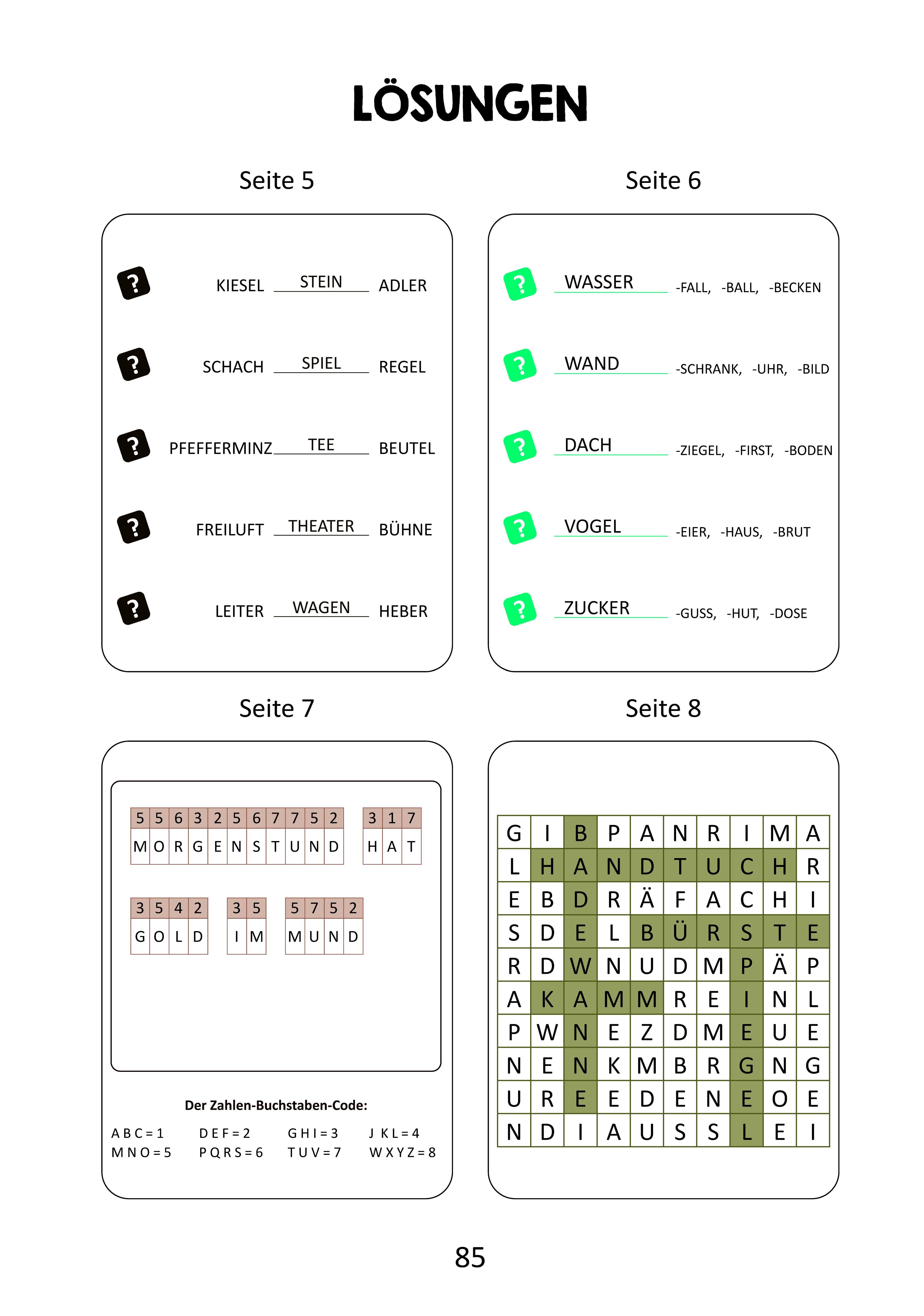 Beispielinhalt (Bild) Gedächtnistraining für Senioren - Das Gedächtnistraining-Buch für zwischendurch