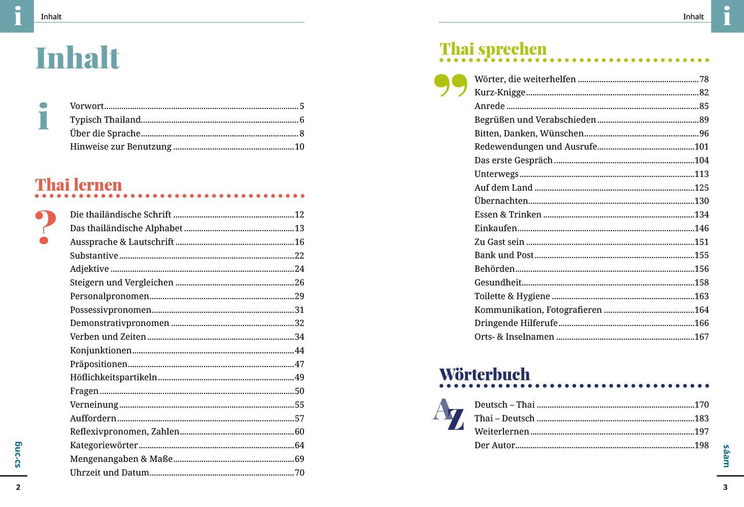 Beispielinhalt (Bild) Reise Know-How Sprachführer Thai - Wort für Wort