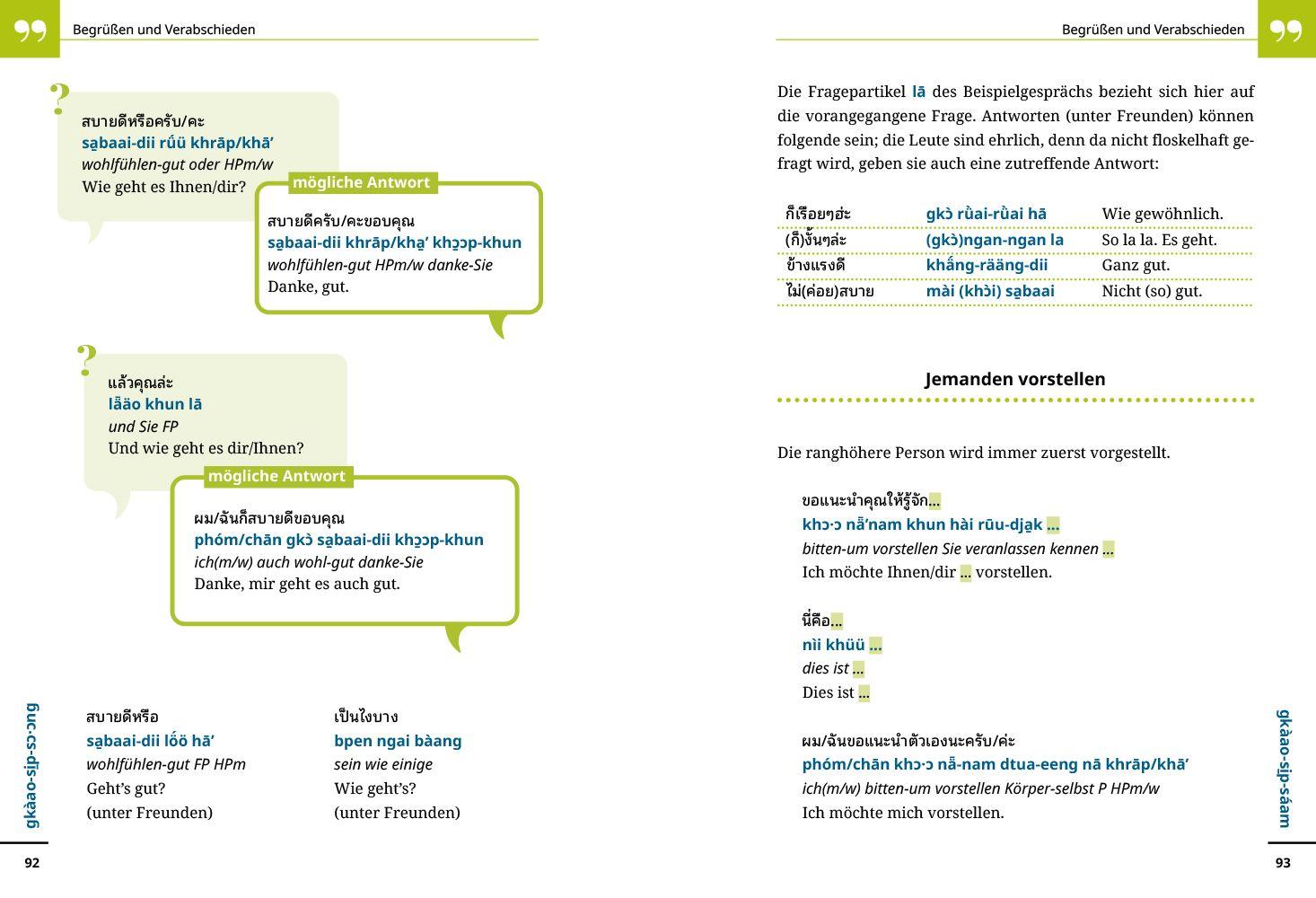 Beispielinhalt (Bild) Reise Know-How Sprachführer Thai - Wort für Wort