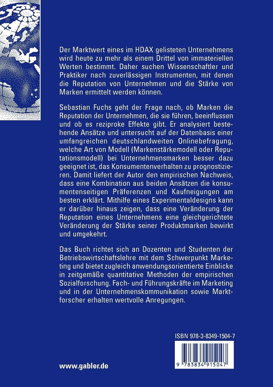 Rückseitencover Unternehmensreputation und Markenstärke