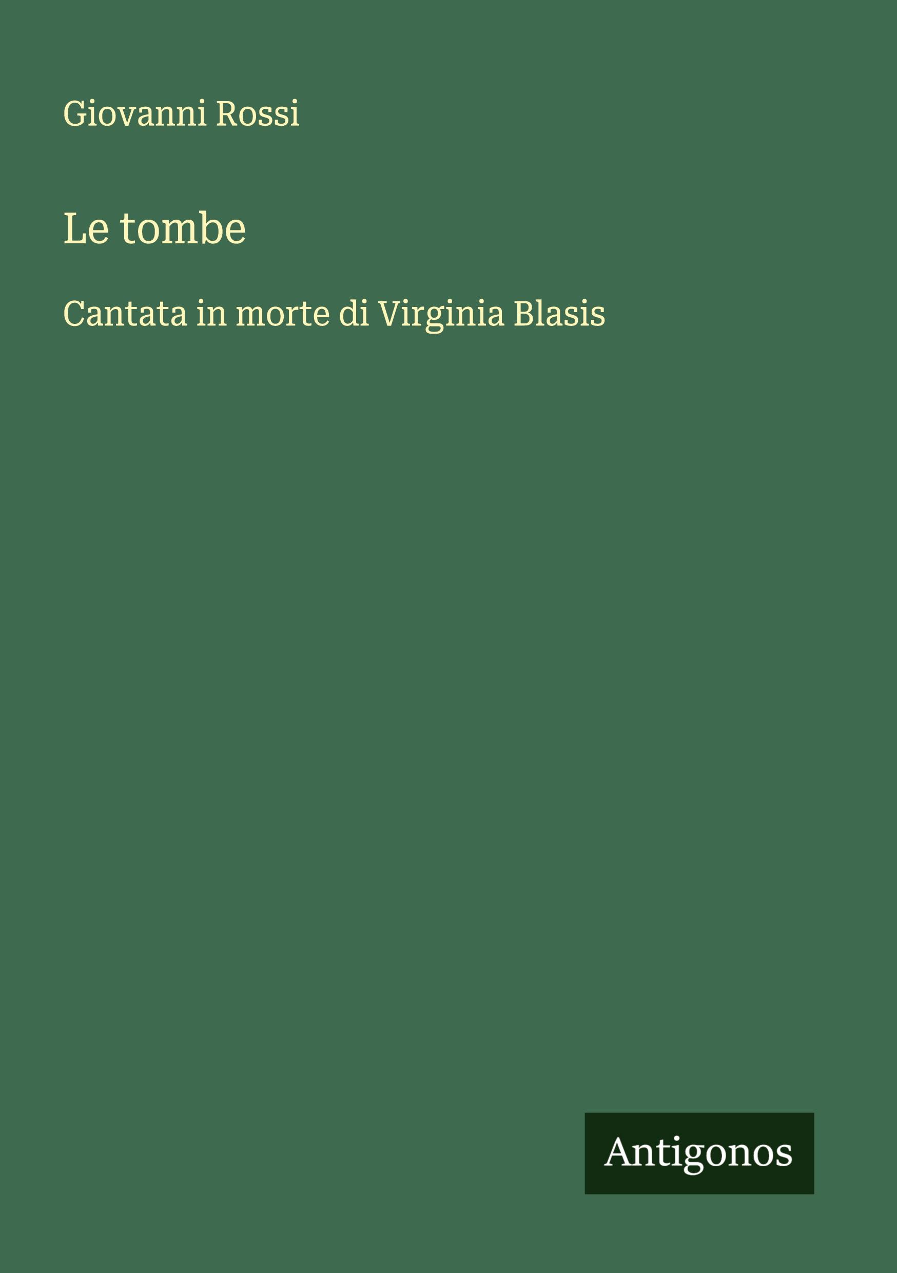 Vorderes Coverbild Le tombe