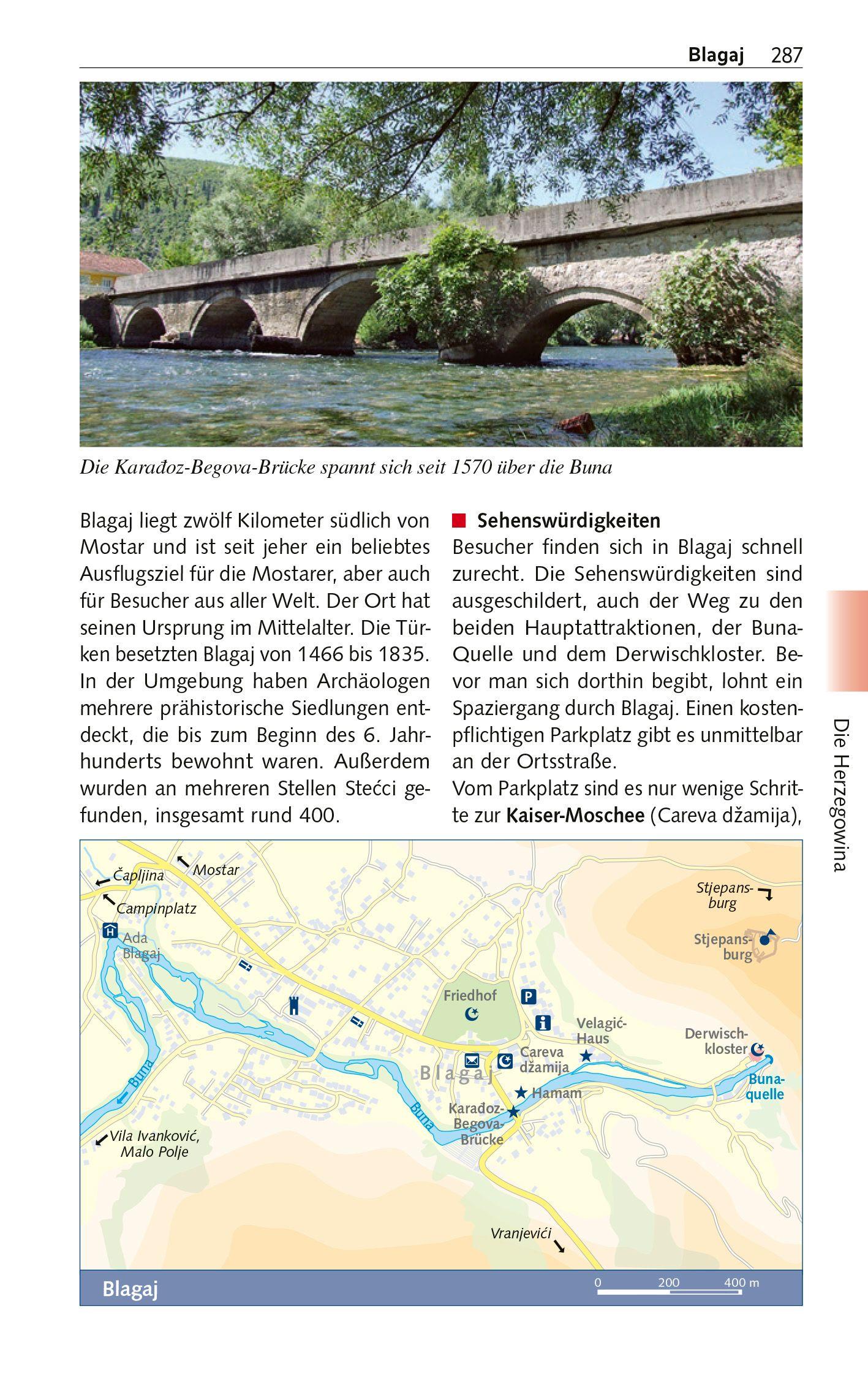 Beispielinhalt (Bild) TRESCHER Reiseführer Bosnien und Herzegowina