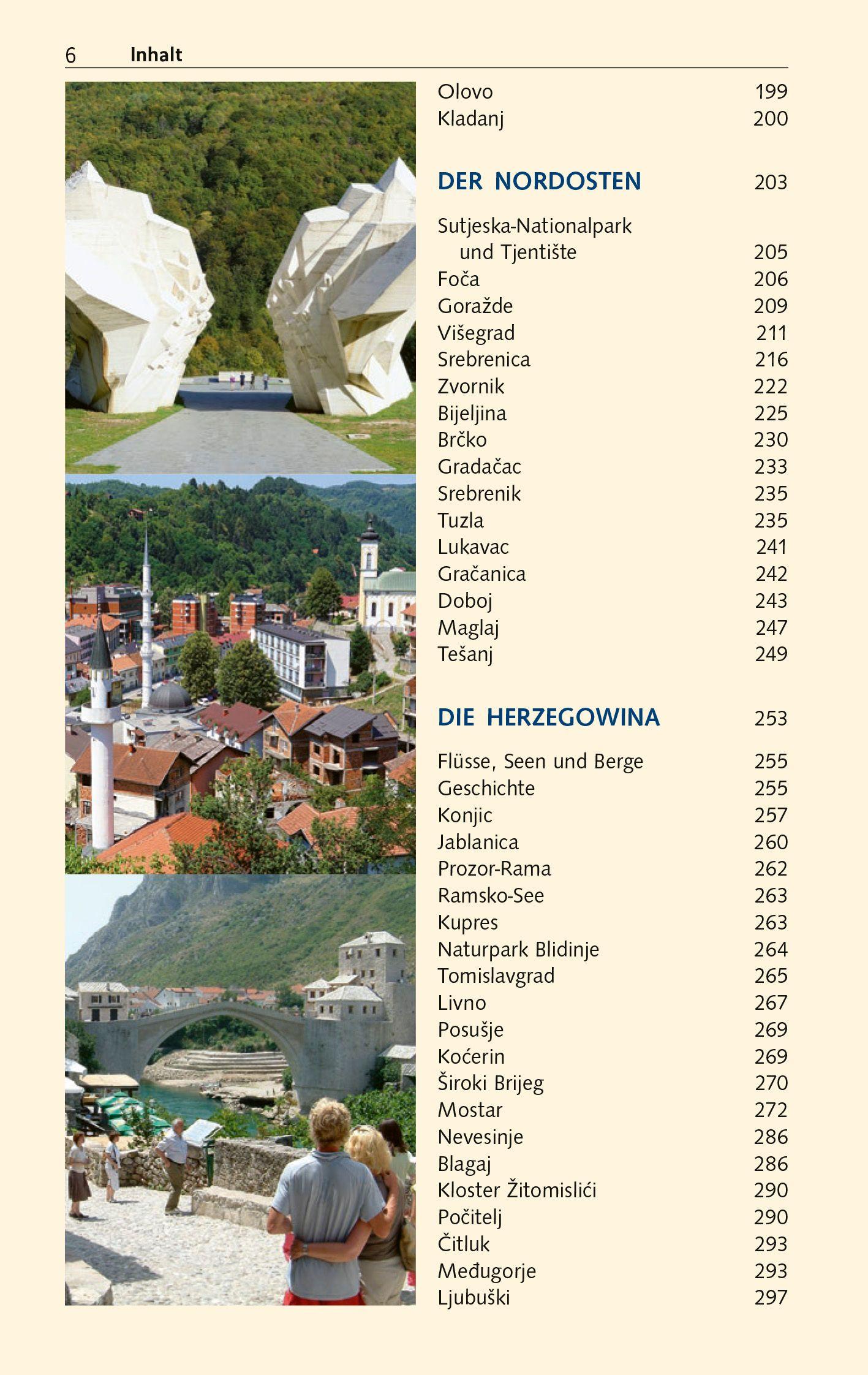 Beispielinhalt (Bild) TRESCHER Reiseführer Bosnien und Herzegowina