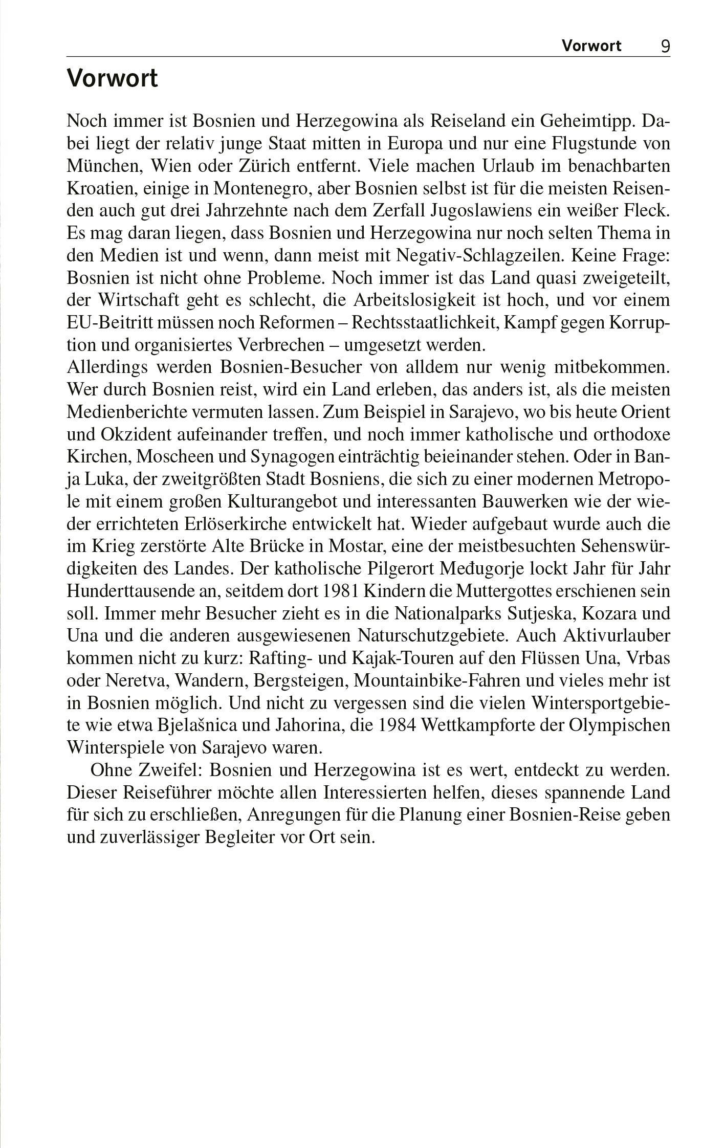 Beispielinhalt (Bild) TRESCHER Reiseführer Bosnien und Herzegowina