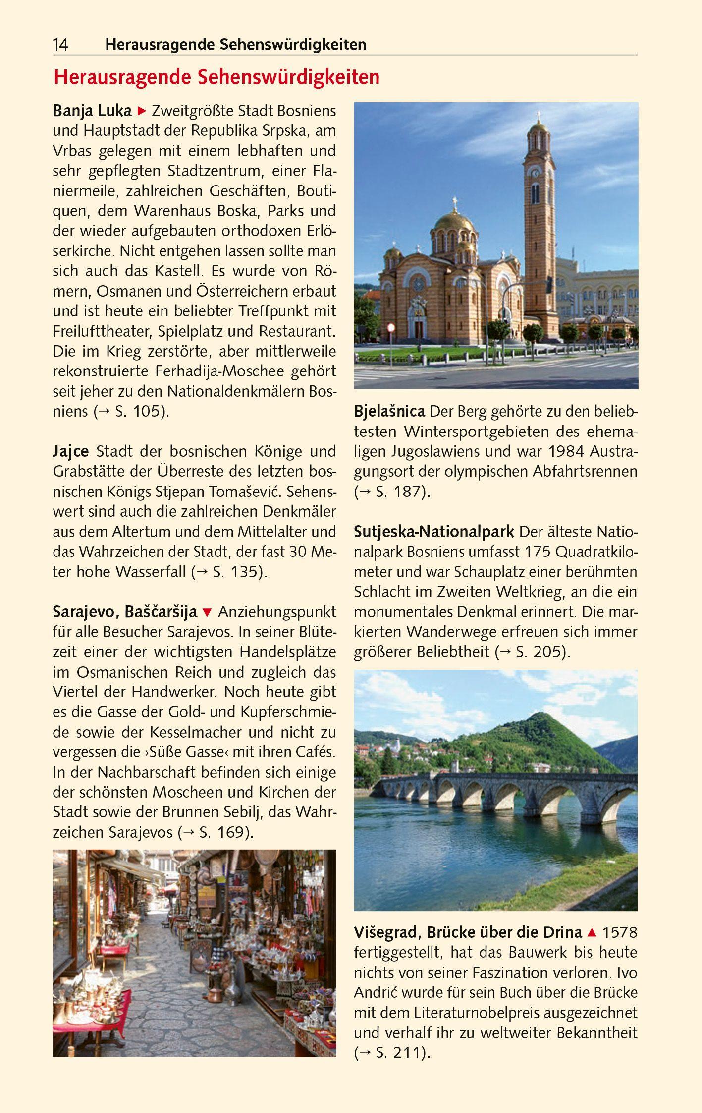 Beispielinhalt (Bild) TRESCHER Reiseführer Bosnien und Herzegowina