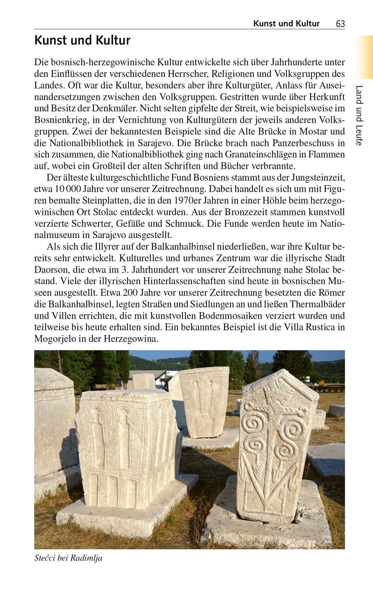 Beispielinhalt (Bild) TRESCHER Reiseführer Bosnien und Herzegowina