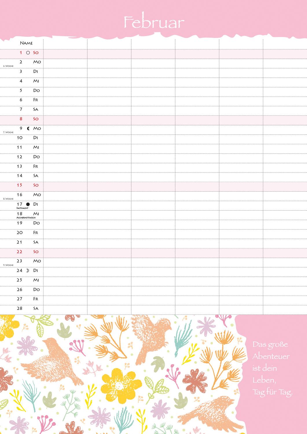 Beispielinhalt (Bild) Familienplaner 2026