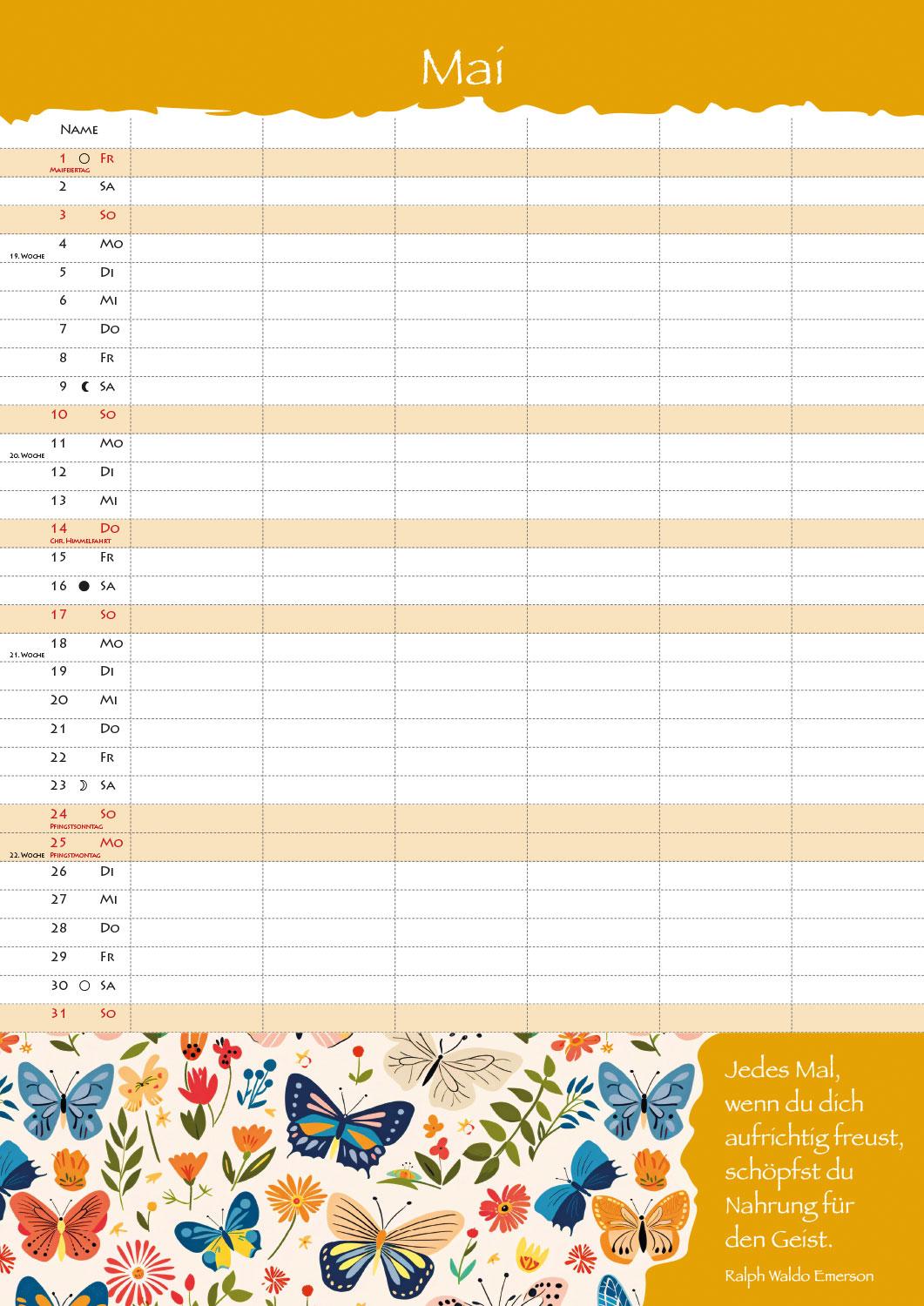 Beispielinhalt (Bild) Familienplaner 2026