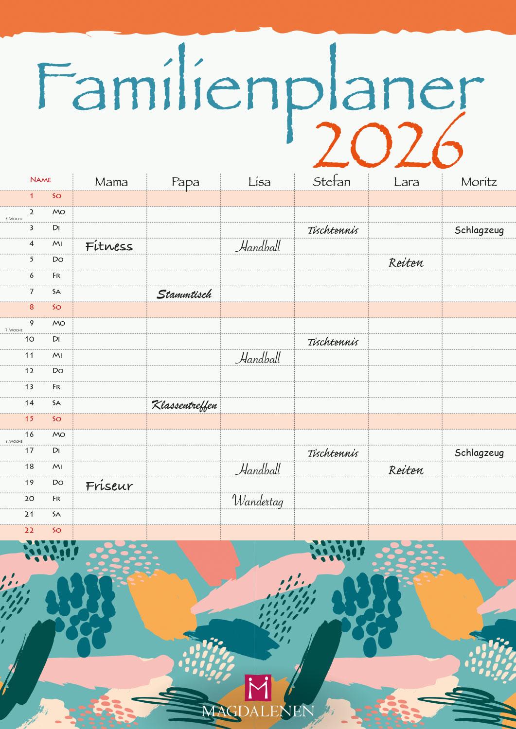 Vorderes Coverbild Familienplaner 2026