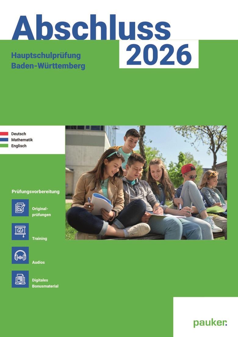 Vorderes Coverbild Abschluss 2025 - Hauptschulprüfung Baden-Württemberg - Aufgabenband - Originalprüfungen mit Trainingsteil für die Fächer Deutsch, Mathematik und Englisch