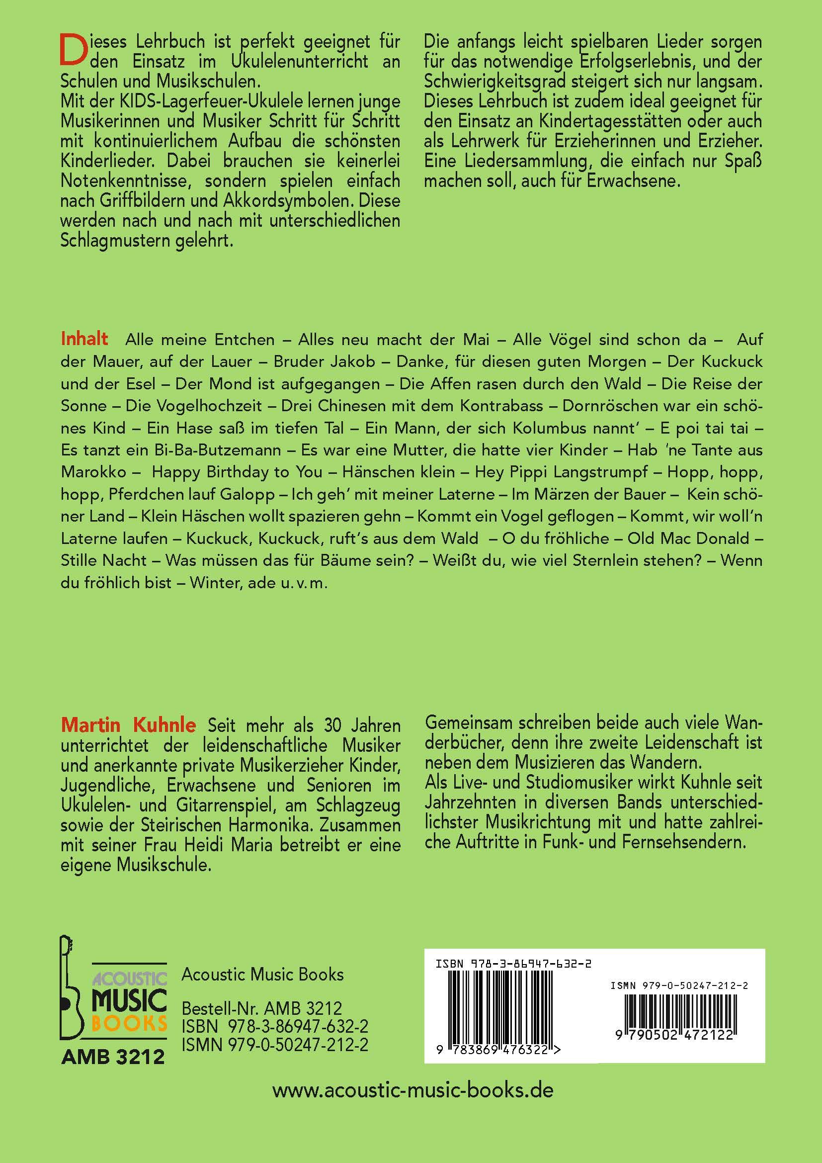 Beispielinhalt (Bild) KIDS Lagerfeuer-Ukulele. Die schönsten Kinderlieder begleiten.