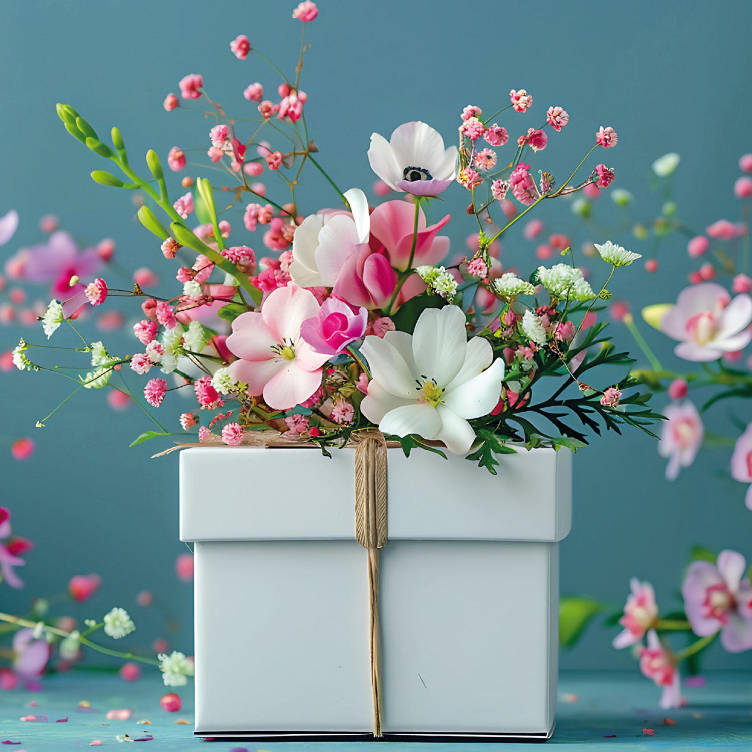 Beispielinhalt (Bild) Gute Laune Block Blütenkranz