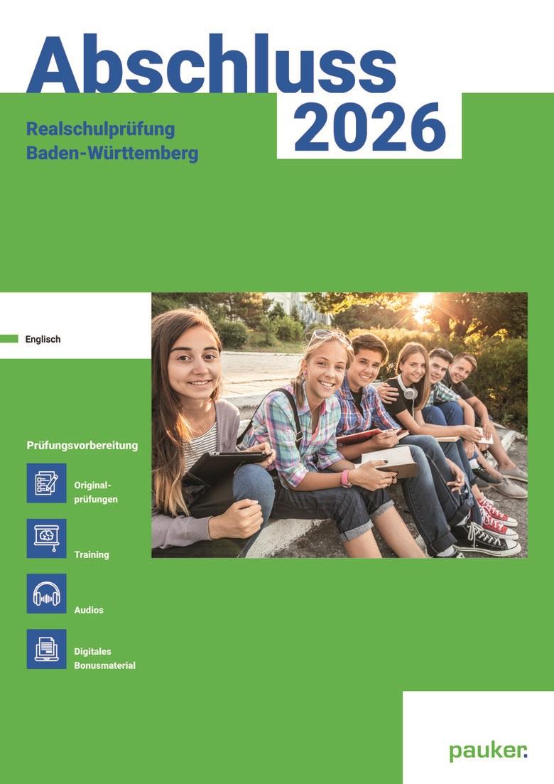 Vorderes Coverbild Abschluss 2025 - Realschulprüfung Baden-Württemberg - Aufgabenband - Originalprüfungen mit Trainingsteil für das Fach Englisch