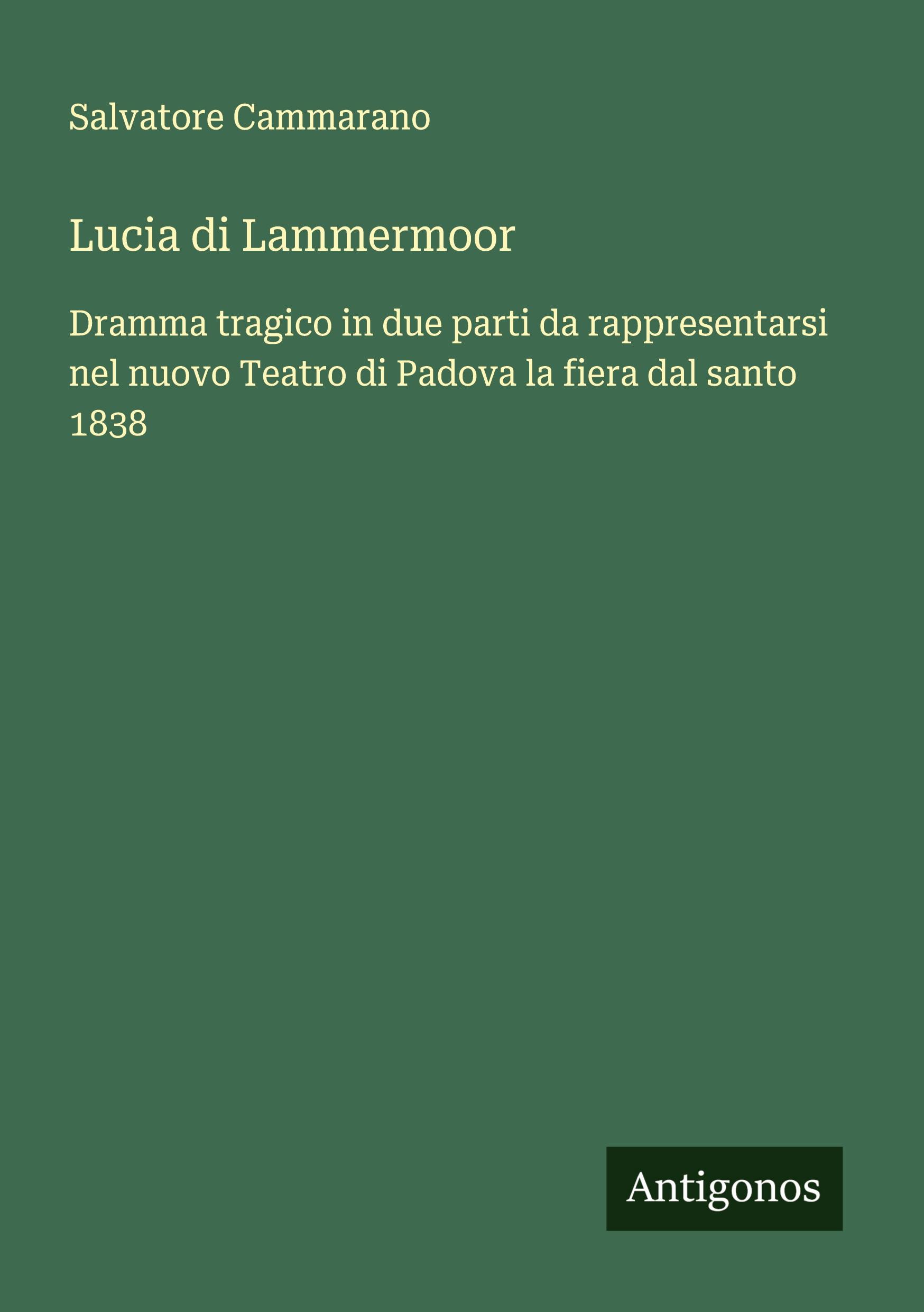 Vorderes Coverbild Lucia di Lammermoor