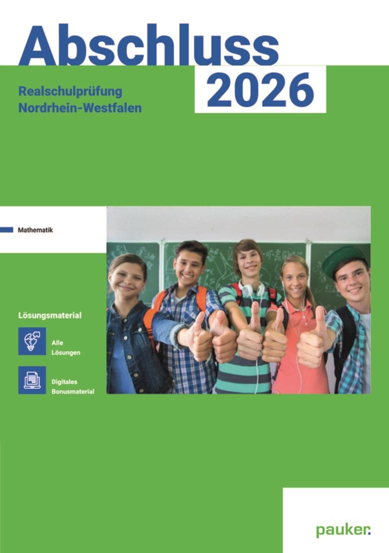 Vorderes Coverbild Abschluss 2026 - MSA Realschule NRW - Lösungsband - Mathe