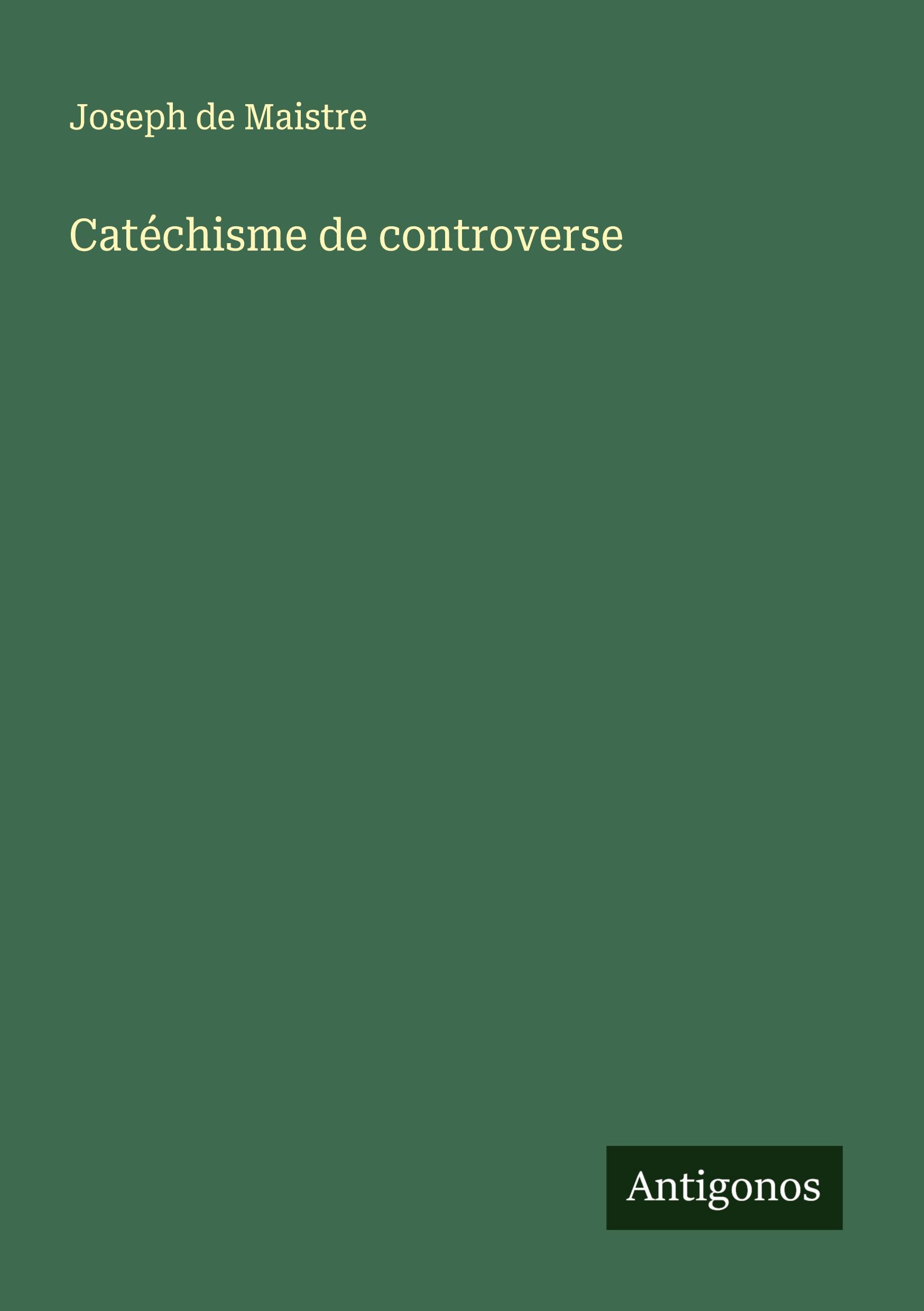 Vorderes Coverbild Catéchisme de controverse