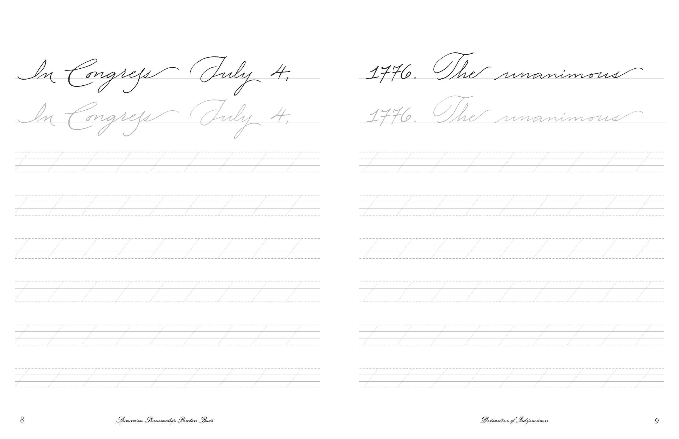 Beispielinhalt (Bild) Cursive Handwriting Workbook: The Declaration of Independence