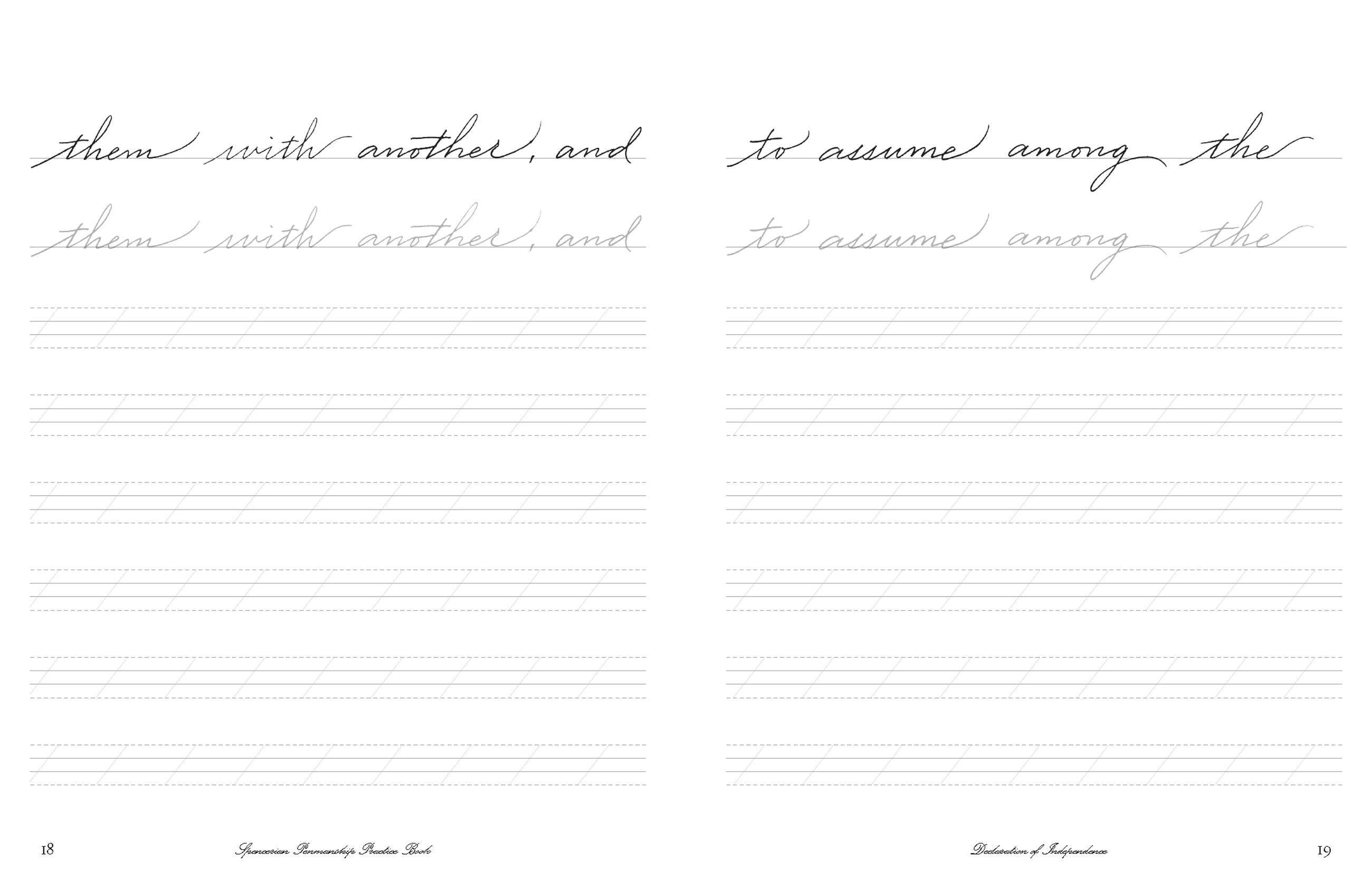 Beispielinhalt (Bild) Cursive Handwriting Workbook: The Declaration of Independence