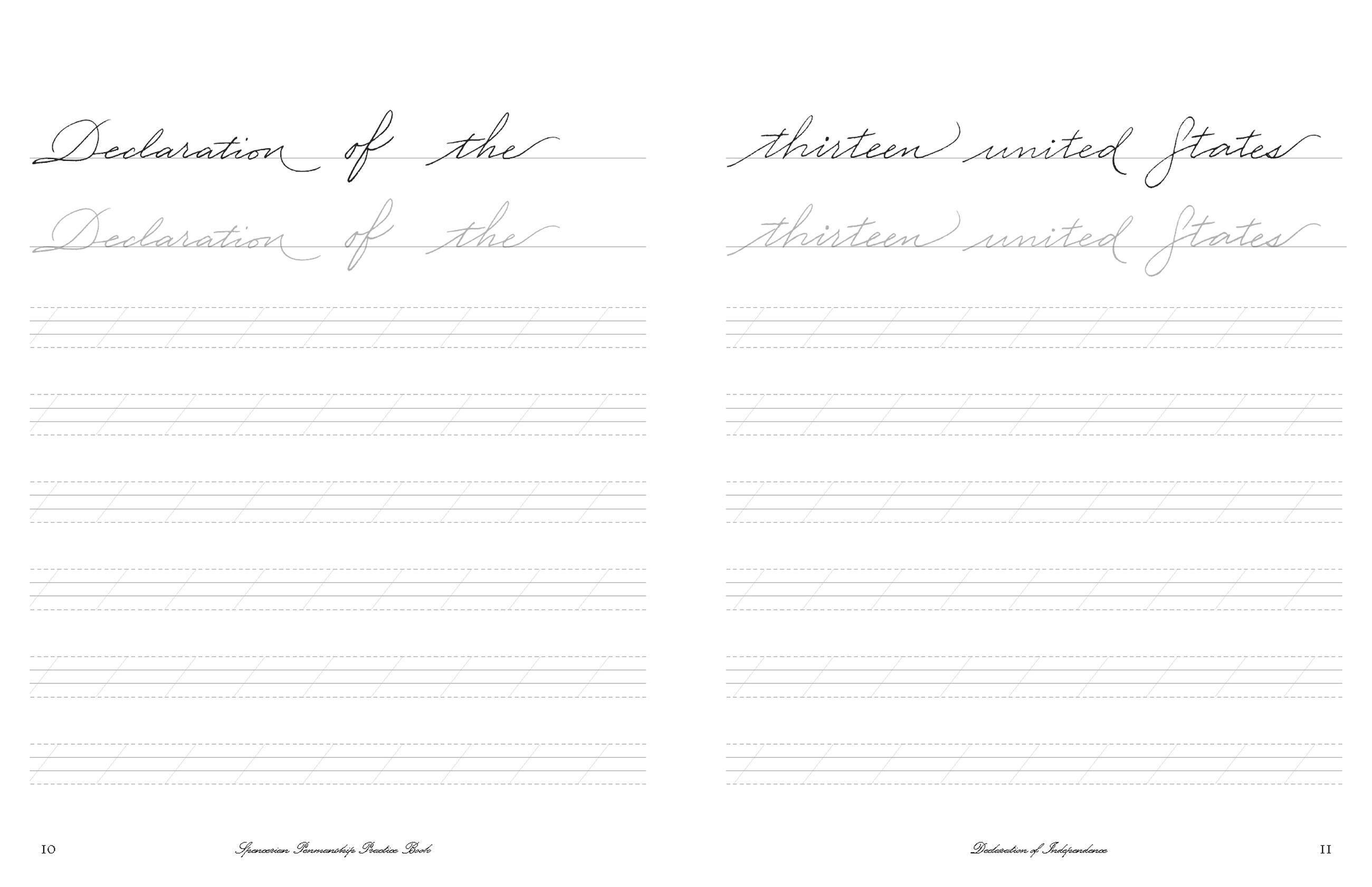 Beispielinhalt (Bild) Cursive Handwriting Workbook: The Declaration of Independence