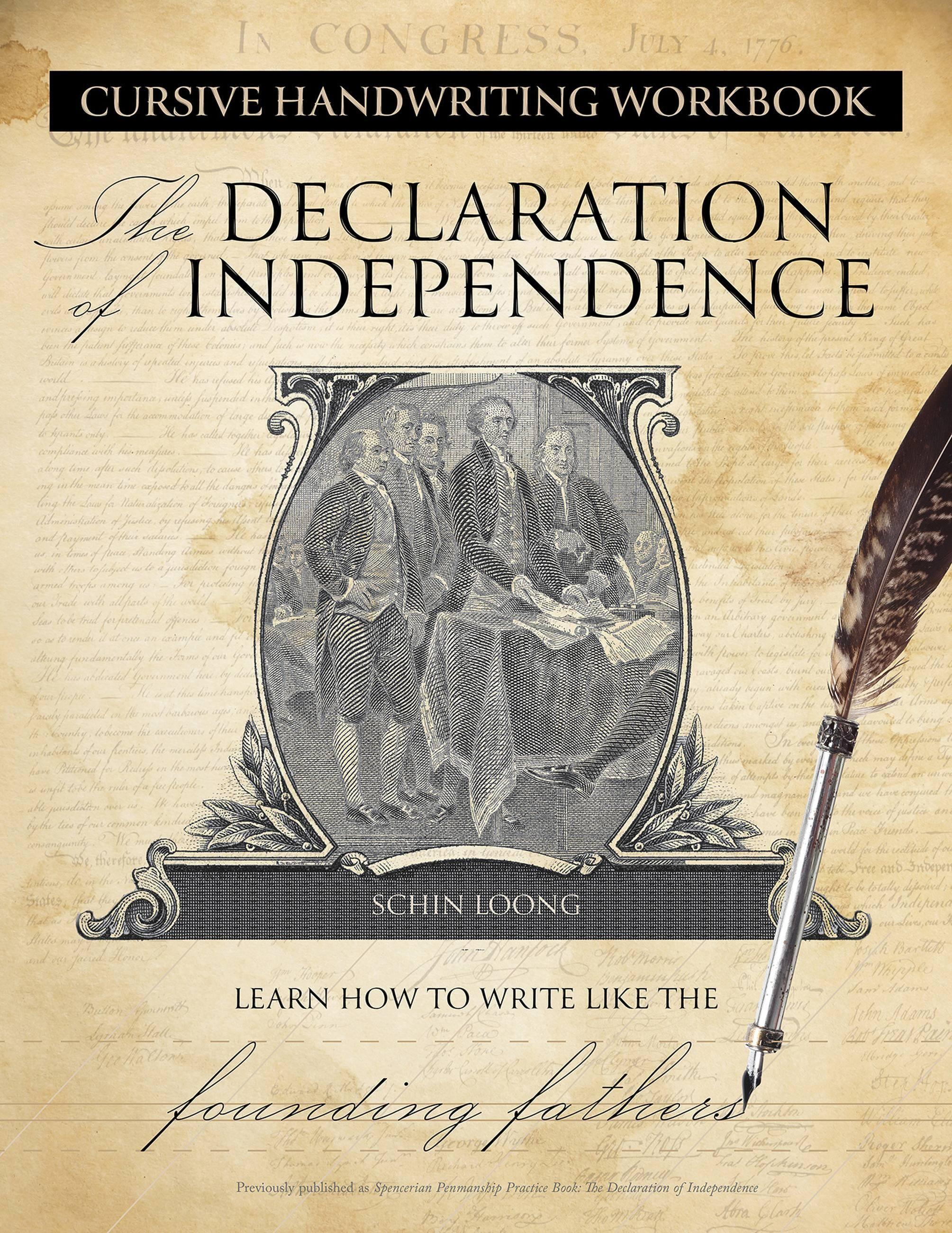 Vorderes Coverbild Cursive Handwriting Workbook: The Declaration of Independence