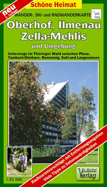 Vorderes Coverbild Wander-, Ski- und Radwanderkarte Oberhof, Ilmenau, Zella-Mehlis und Umgebung