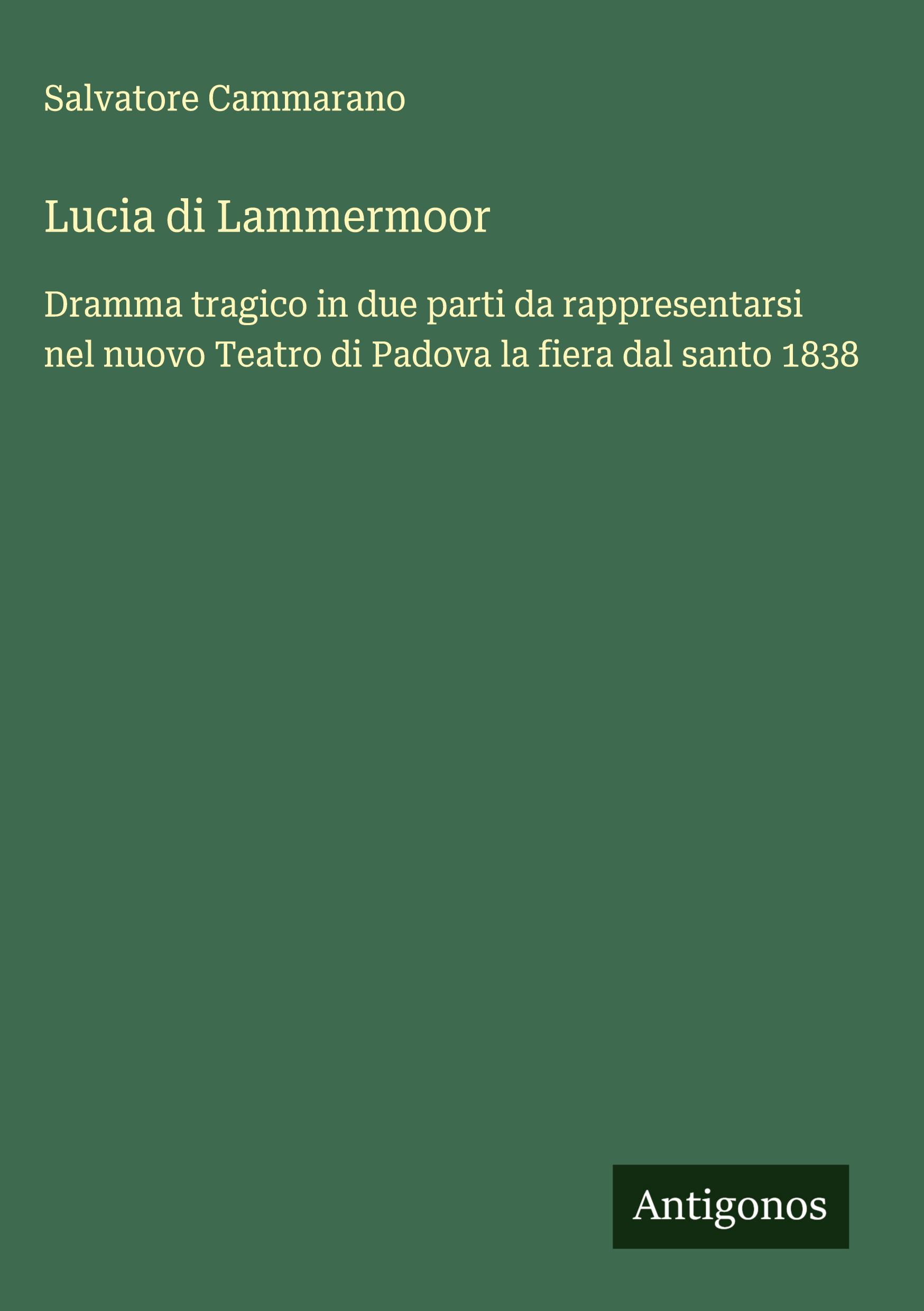 Vorderes Coverbild Lucia di Lammermoor