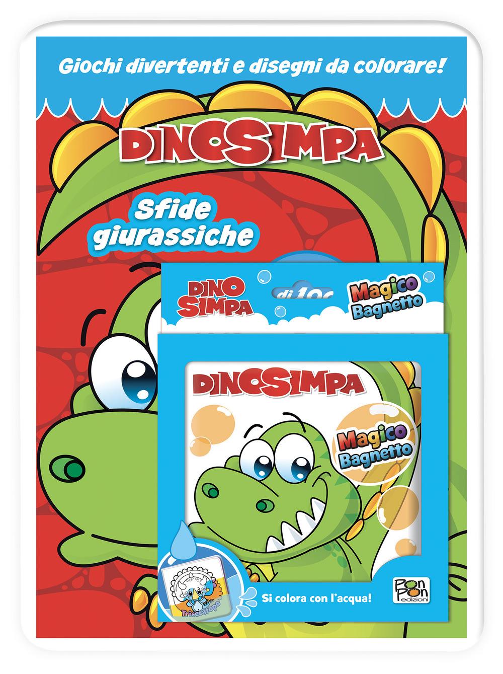 Vorderes Coverbild Sfide giurassiche. Dinosimpa. Activity book.