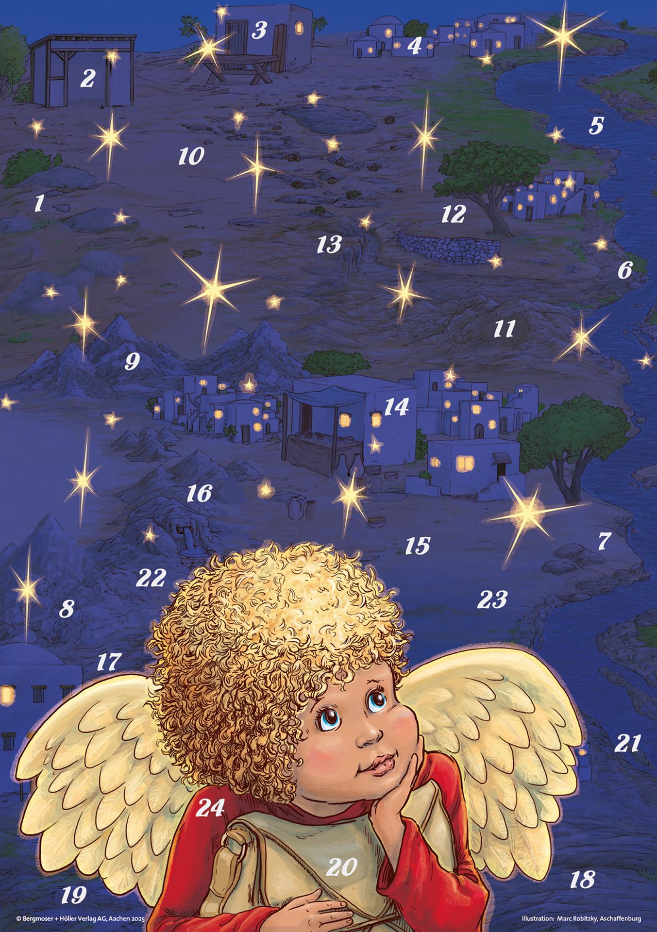 Vorderes Coverbild Gloria und die himmlische Tasche. Fensterbild-Adventskalender