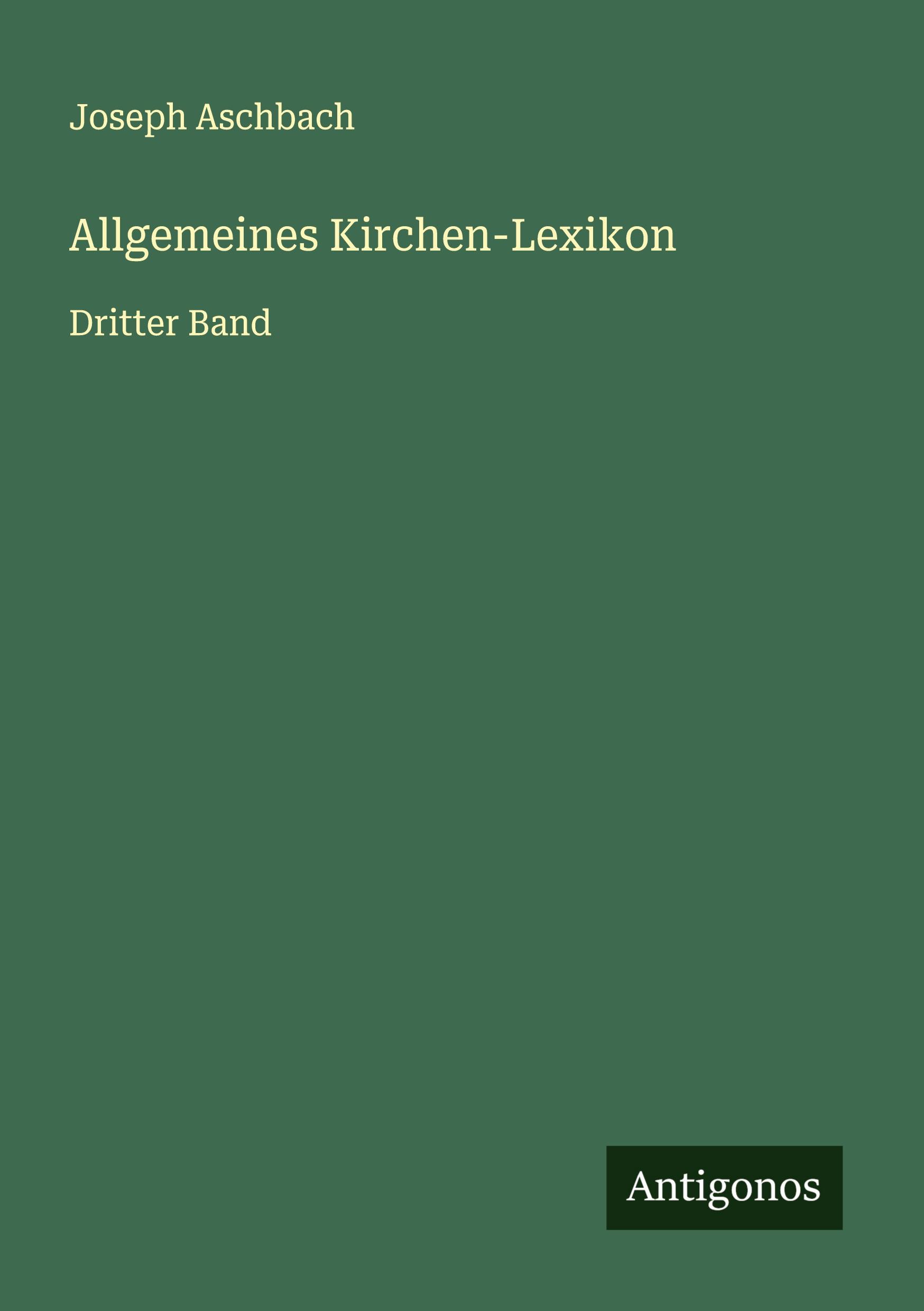 Vorderes Coverbild Allgemeines Kirchen-Lexikon