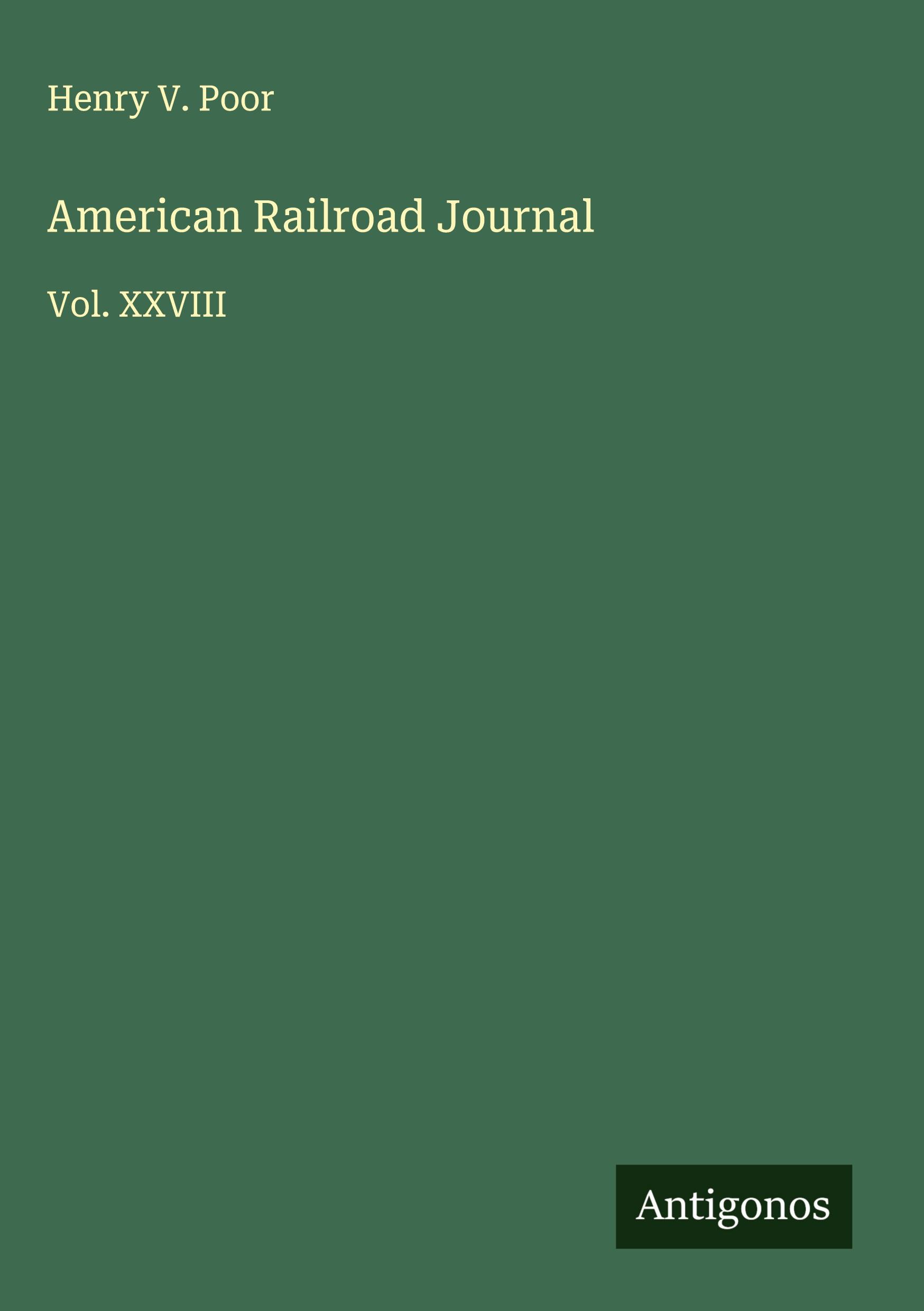 Vorderes Coverbild American Railroad Journal