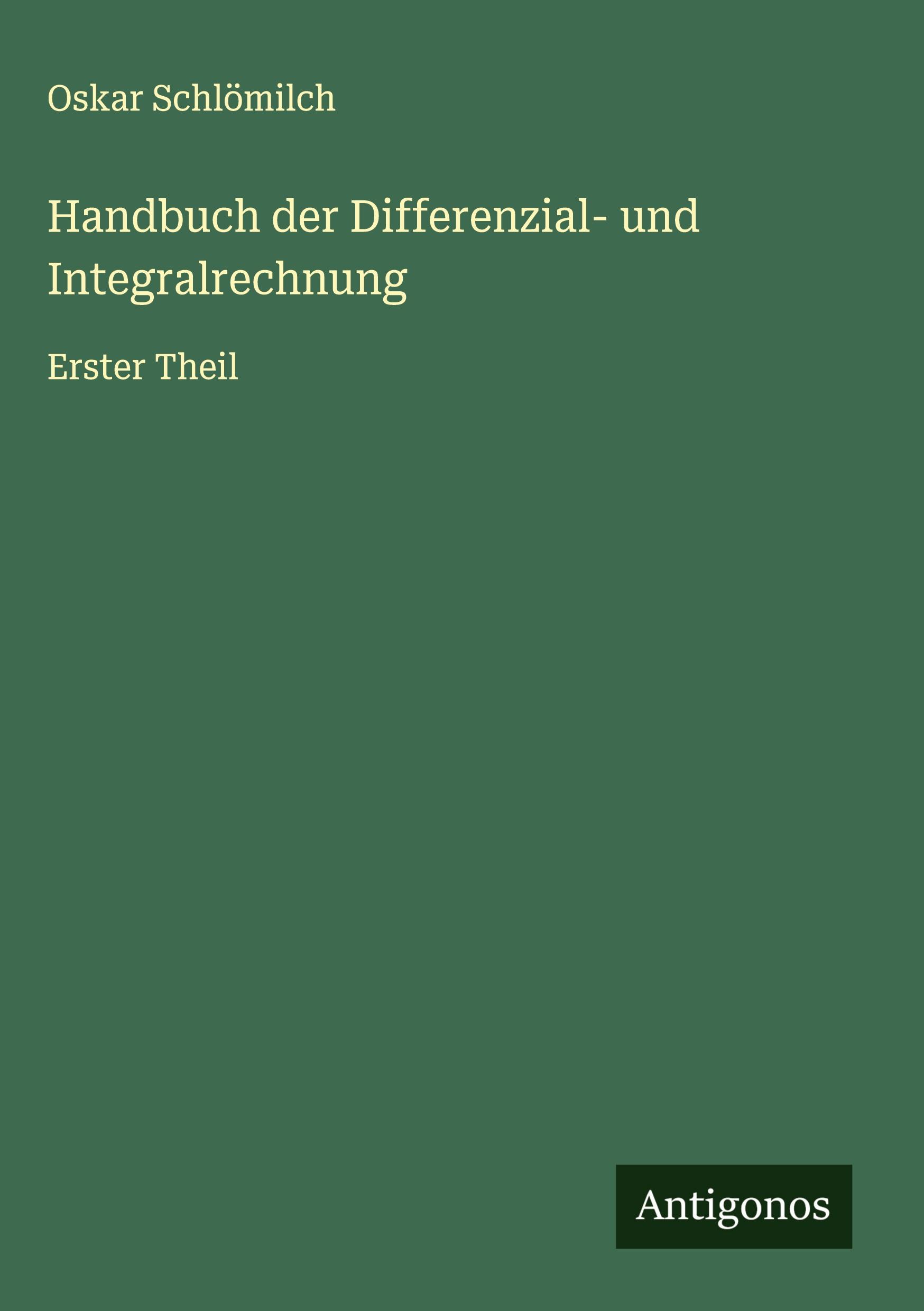 Vorderes Coverbild Handbuch der Differenzial- und Integralrechnung