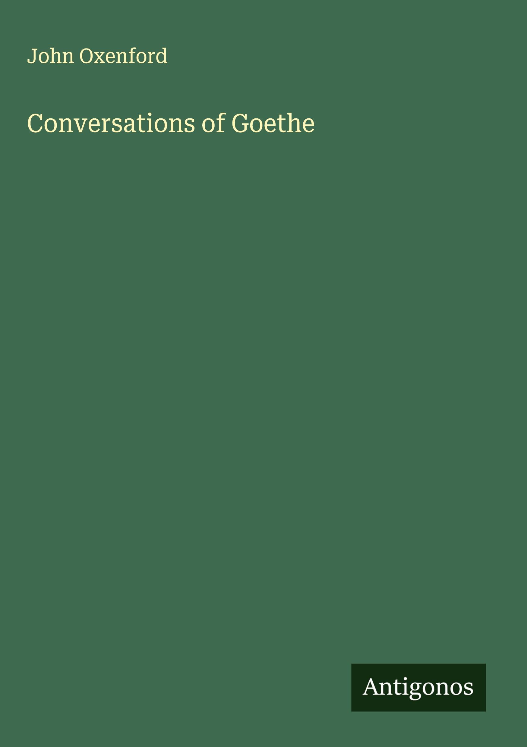 Vorderes Coverbild Conversations of Goethe