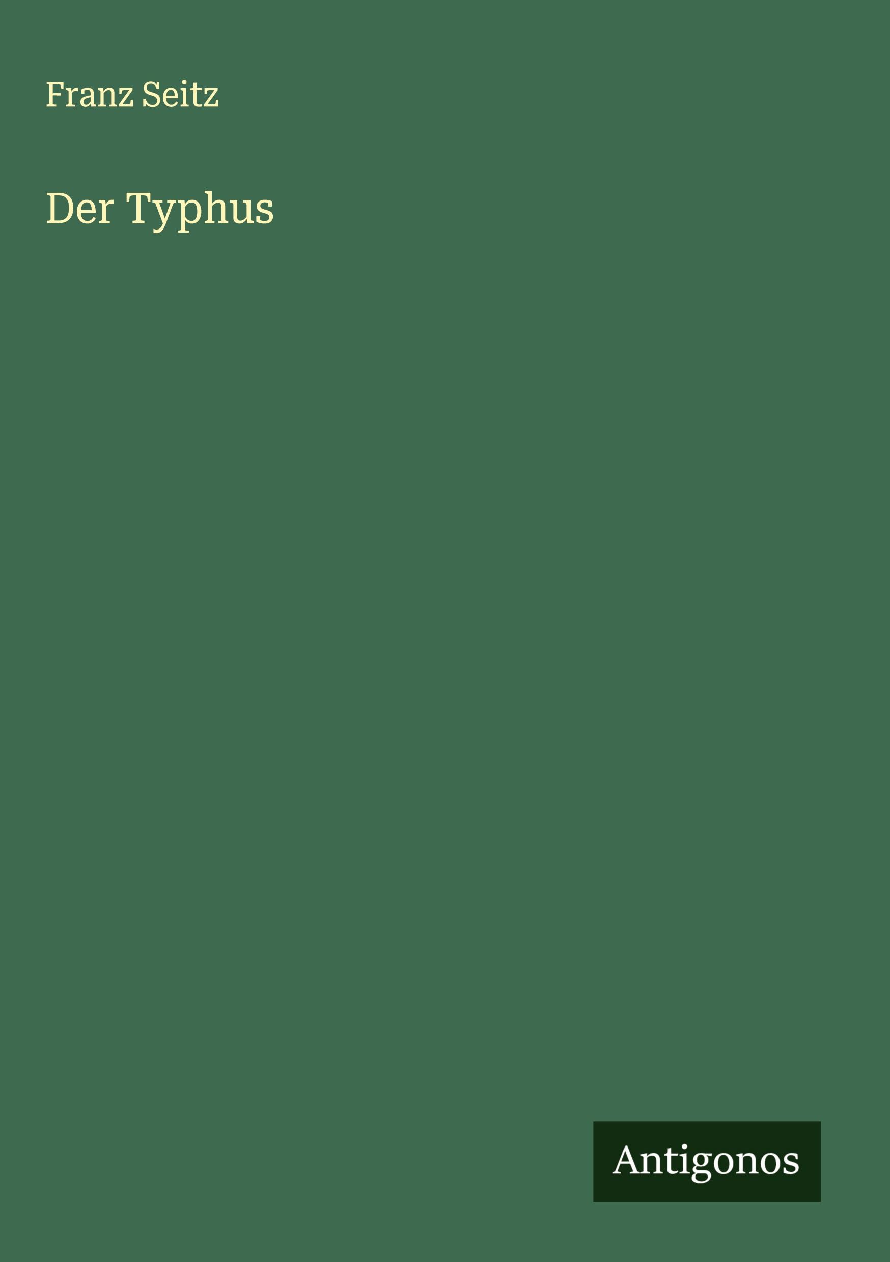 Vorderes Coverbild Der Typhus