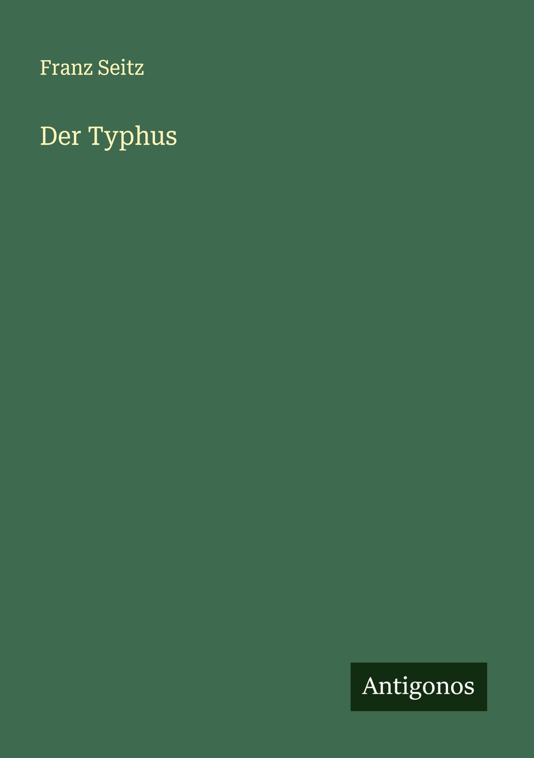 Vorderes Coverbild Der Typhus