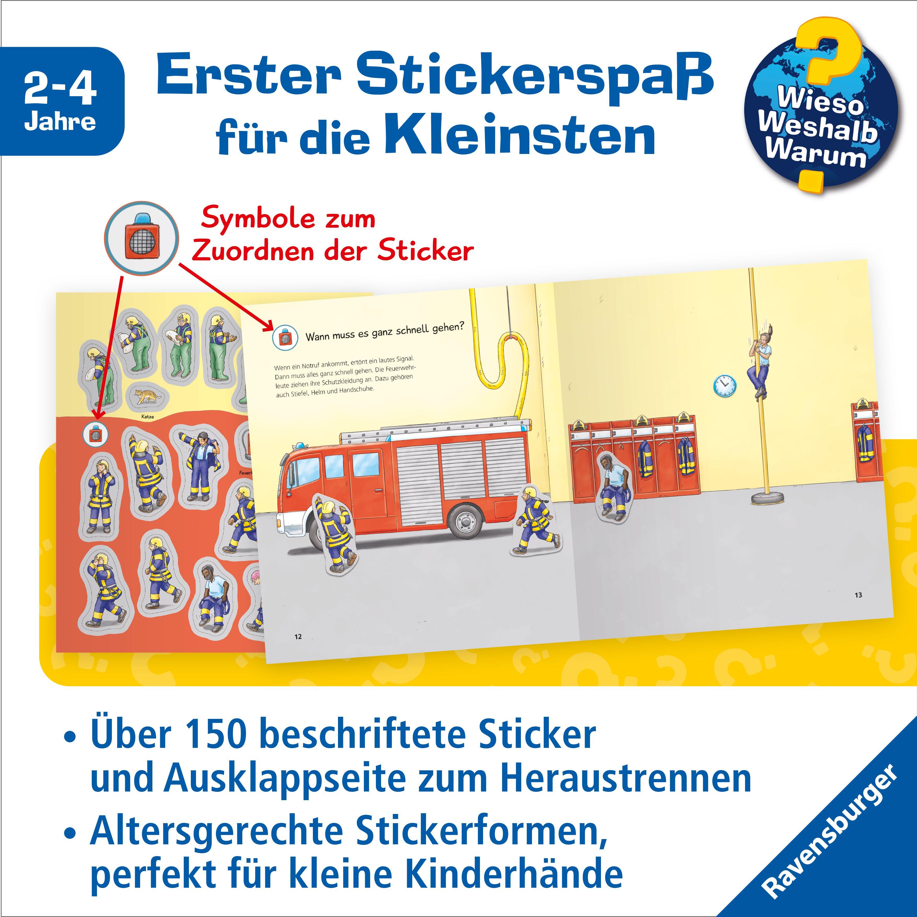 Beispielinhalt (Bild) Wieso? Weshalb? Warum? junior Stickerheft - Feuerwehr
