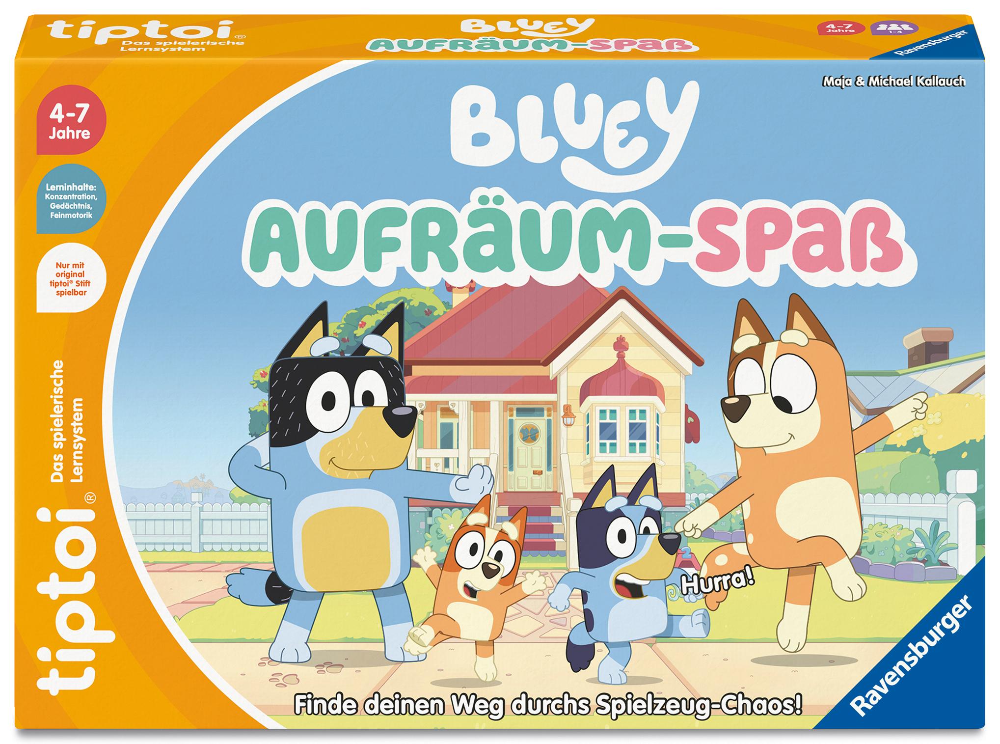 Vorderes Coverbild tiptoi® Bluey Aufräum-Spaß - ab 4 Jahre