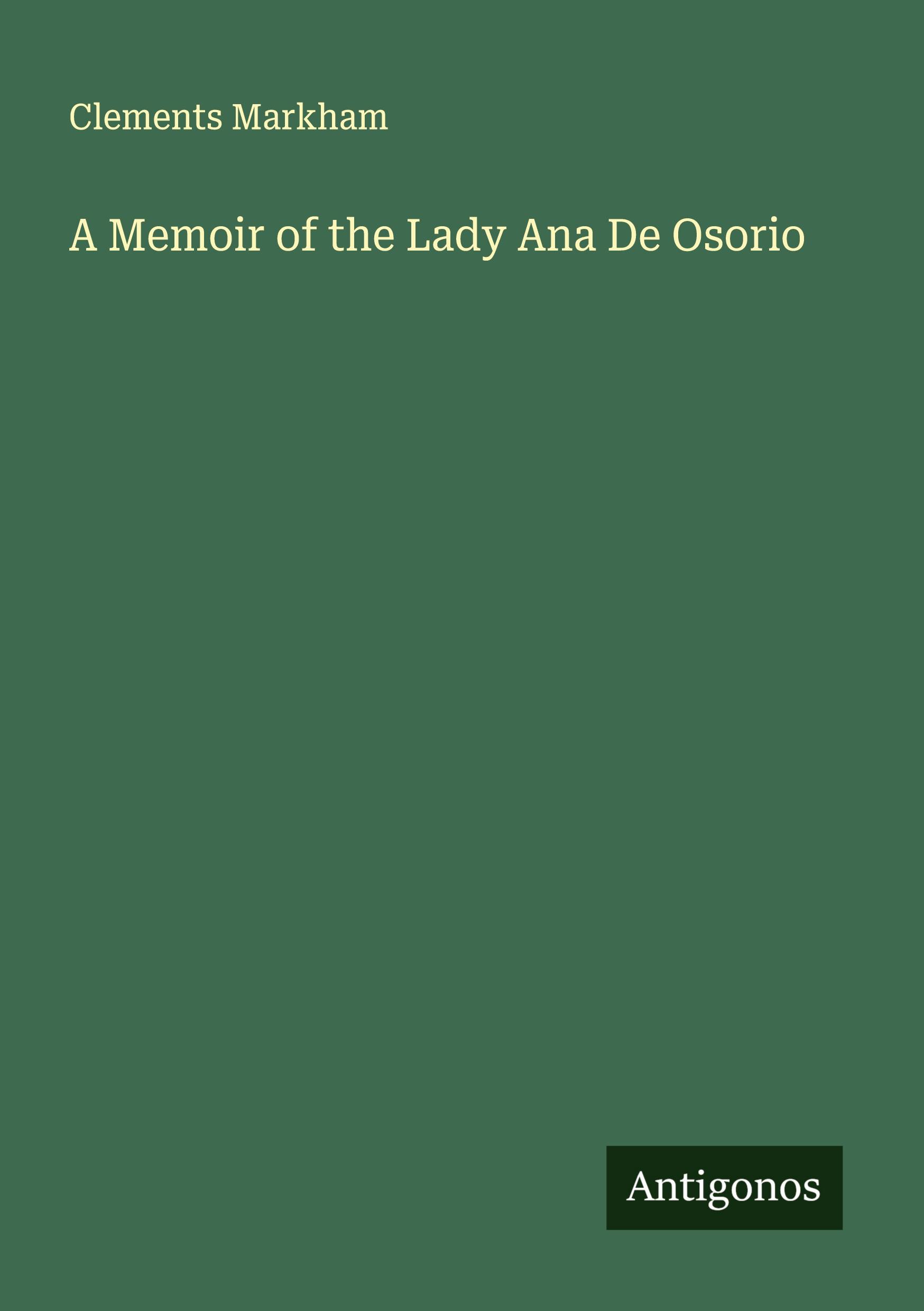 Vorderes Coverbild A Memoir of the Lady Ana De Osorio